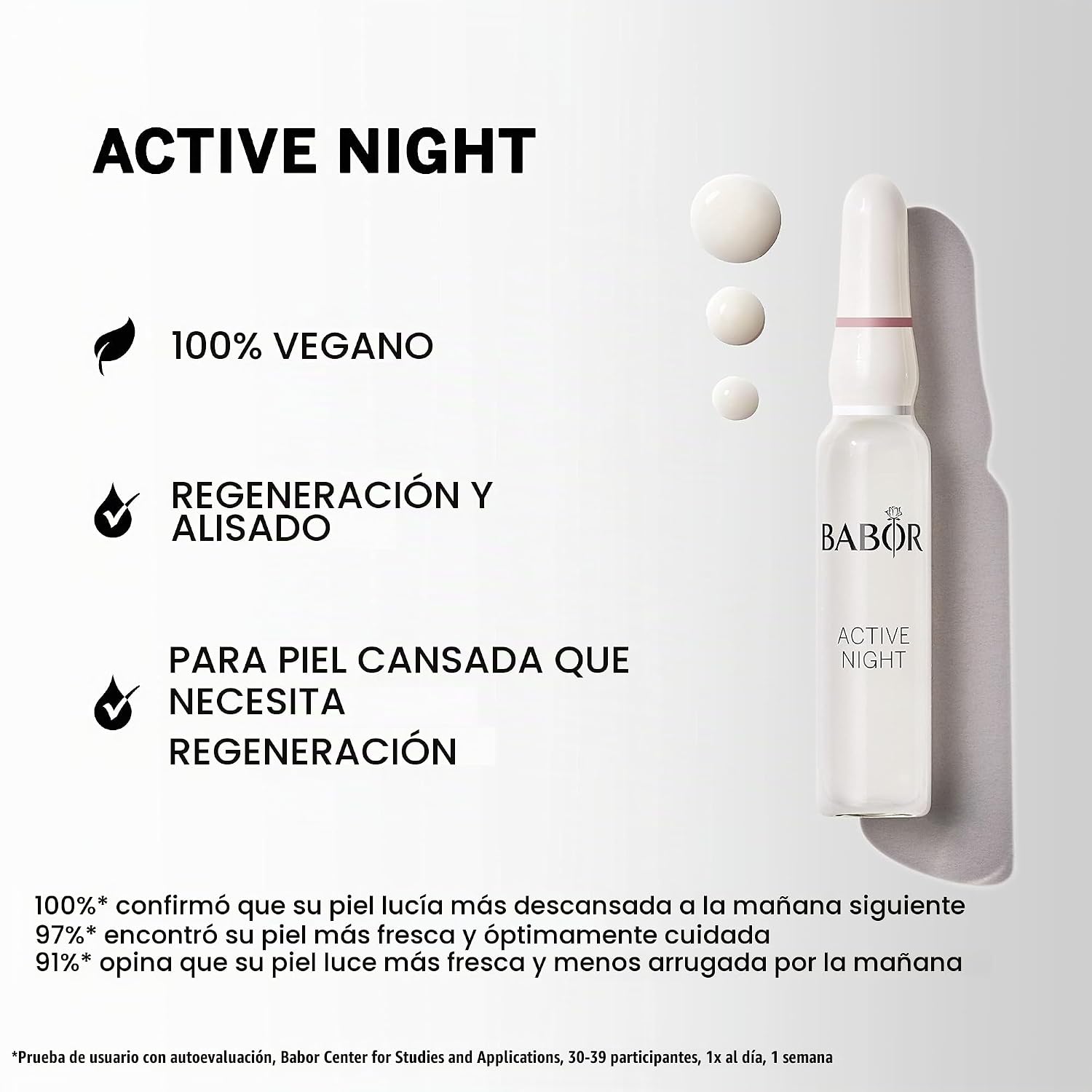 BABOR CONCENTRADOS DE SUERO DE AMPOLLA ACTIVA NOCTURNA, SUERO DE ÁCIDO HIALURÓNICO, TRATAMIENTO NOCTURNO HIDRATANTE, - 2