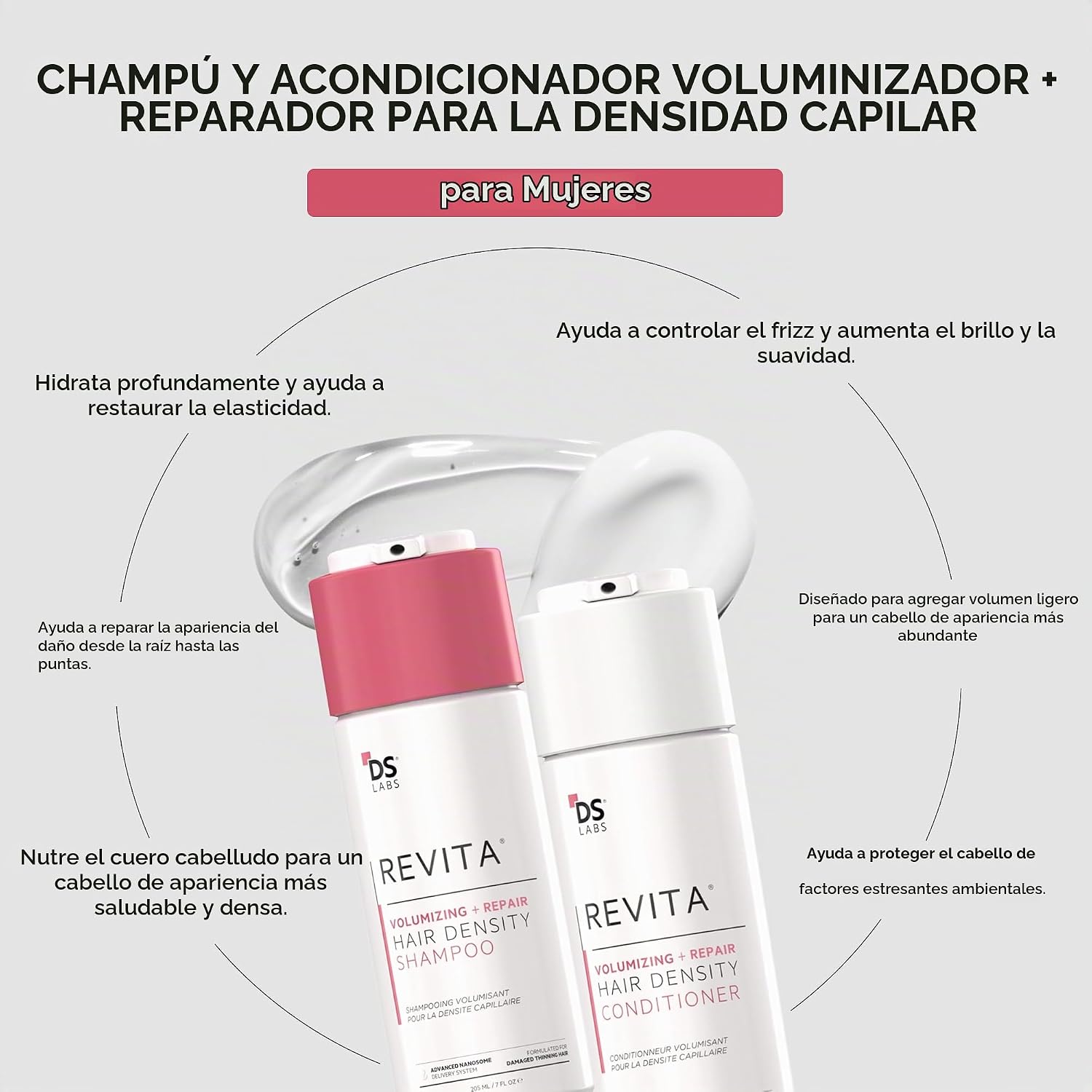 DS LABS REVITA HAIR DENSITY CHAMPÚ Y ACONDICIONADOR VOLUMINIZADOR PARA CABELLO FINO - 2