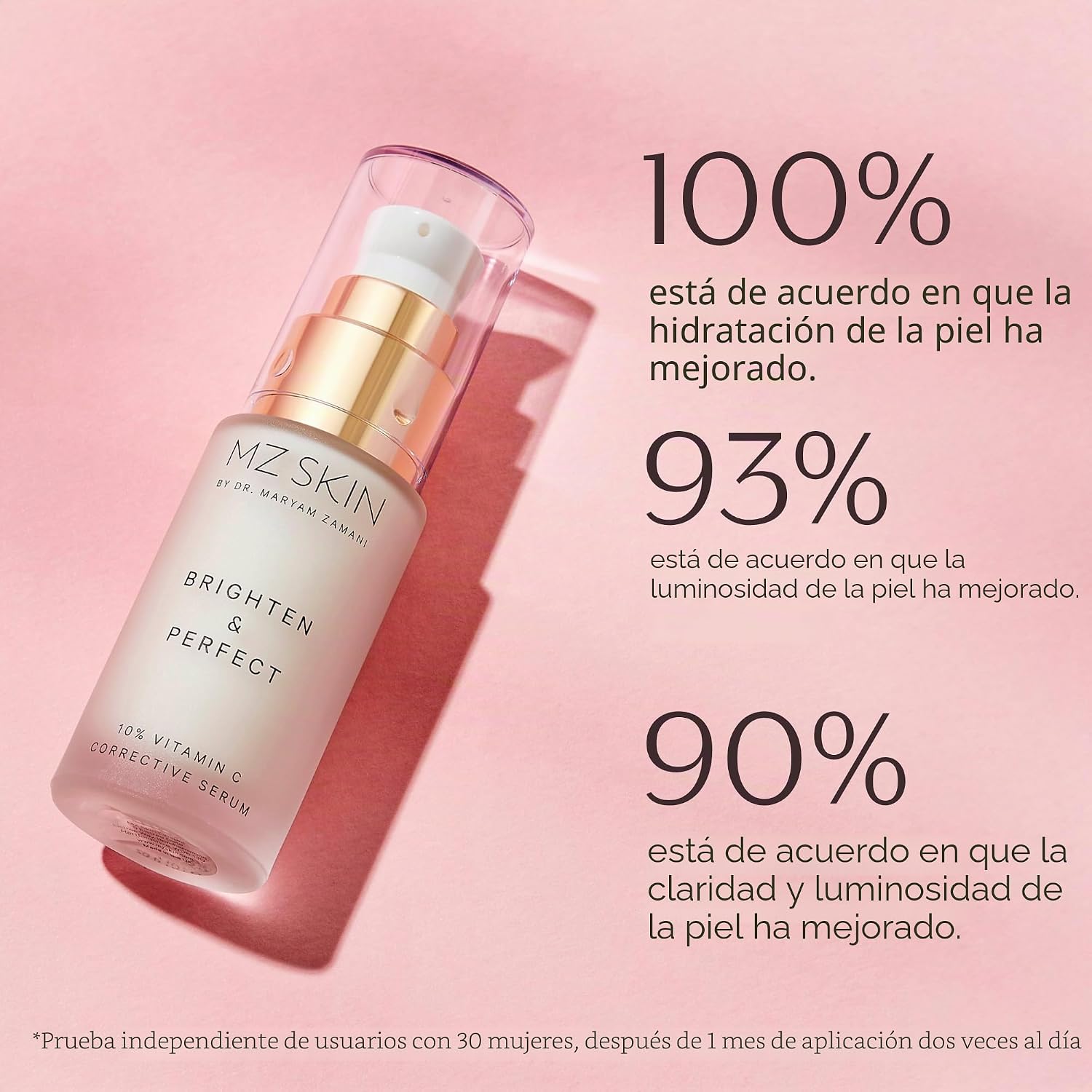 MZ SKIN BRIGHTEN Y PERFECT - SUERO DE VITAMINA C, TRATAMIENTO ILUMINADOR AL 10% PARA MANCHAS OSCURAS, PIGMENTACIÓN - 4