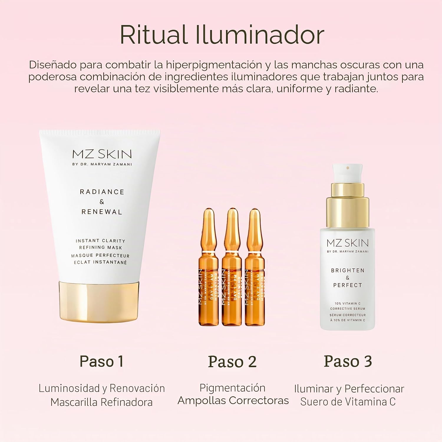 MZ SKIN BRIGHTEN Y PERFECT - SUERO DE VITAMINA C, TRATAMIENTO ILUMINADOR AL 10% PARA MANCHAS OSCURAS, PIGMENTACIÓN - 7