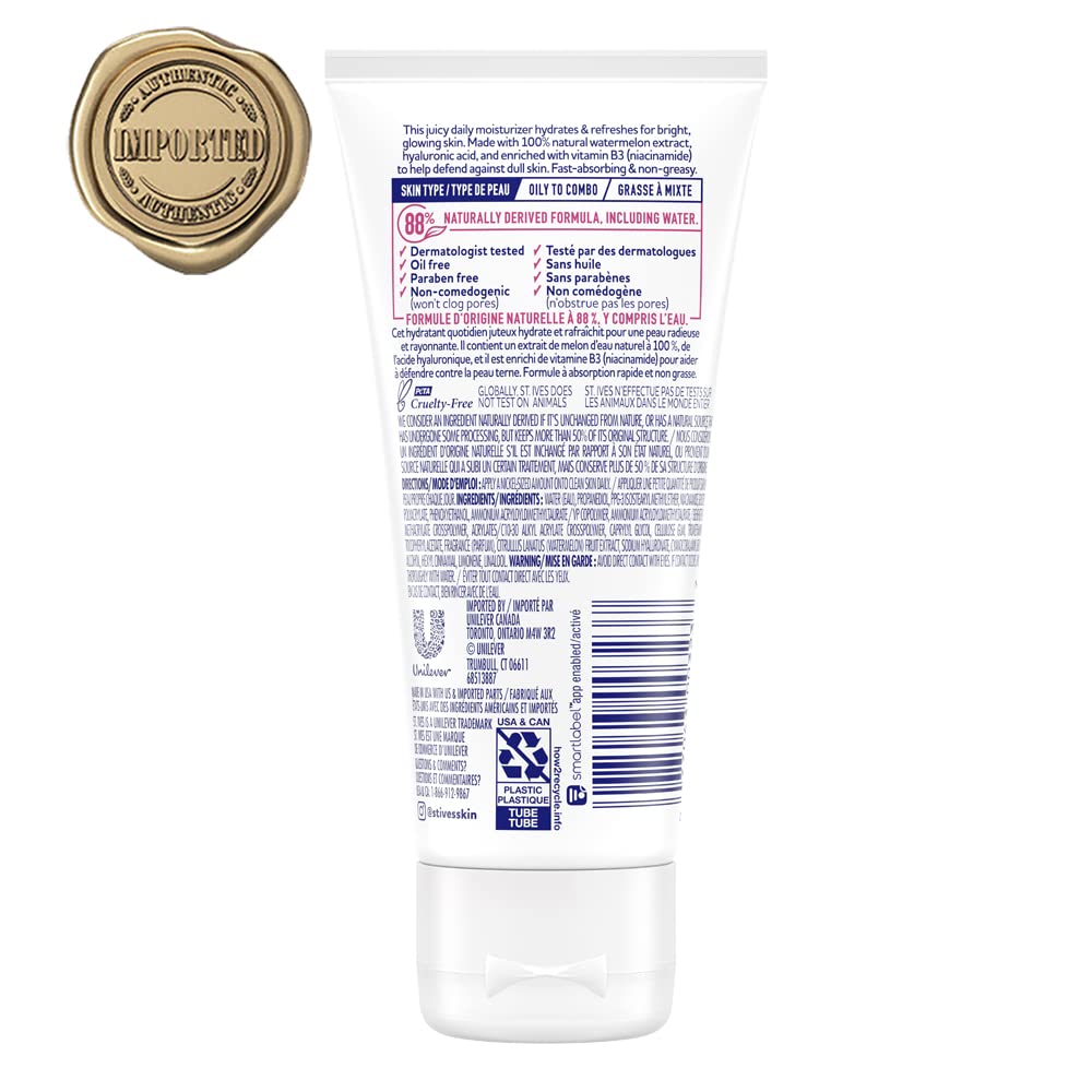 ST. IVES HIDRATANTE FACIAL HYDRATE Y BRILLO GLOW SANDÍA 3 ONZAS - 3