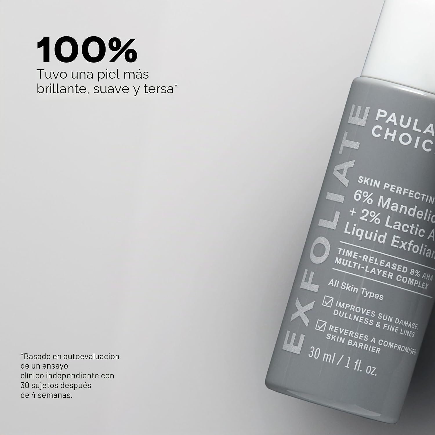 PAULA S CHOICE 6% DE ÁCIDO MANDÉLICO 2% EXFOLIANTE DE ÁCIDO LÁCTICO, EXFOLIANTE DIARIO SUAVE AHA PARA DECOLORACIÓN, TEXTURA - 5