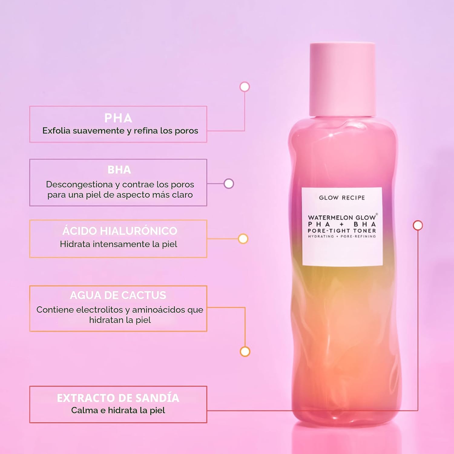 BRILLO GLOW RECIPE EDICIÓN LIMITADA PRIDE PHA BHA - TÓNICO FACIAL PARA EL CUIDADO DE LA PIEL, MINIMIZADOR DE POROS - 3