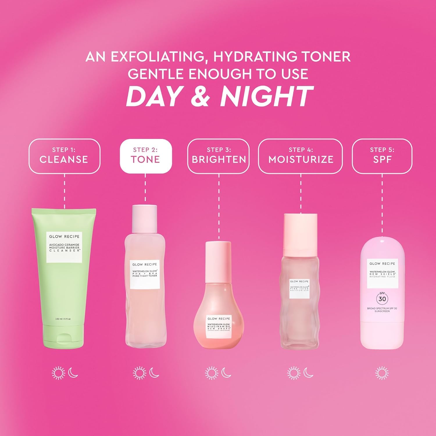 BRILLO GLOW RECIPE EDICIÓN LIMITADA PRIDE PHA BHA - TÓNICO FACIAL PARA EL CUIDADO DE LA PIEL, MINIMIZADOR DE POROS - 6