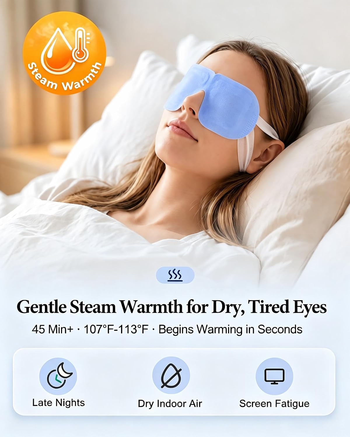 PAQUETE DE 16 MASCARILLAS DE VAPOR PARA OJOS SECOS, COMPRESA CÁLIDA - 2
