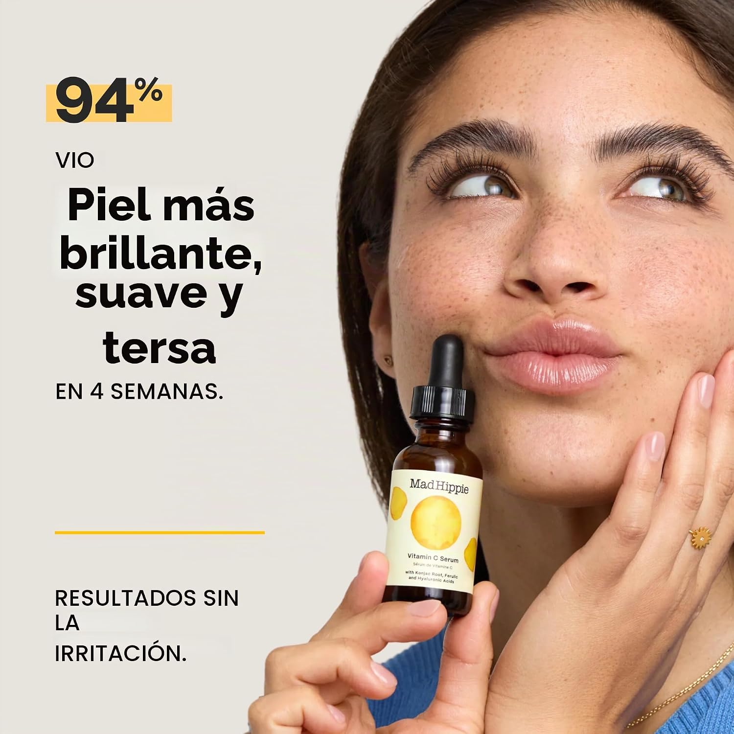 MAD HIPPIE SUERO DE VITAMINA C PARA LA CARA ÁCIDO HIALURÓNICO, ÁCIDO FERÚLICO Y VITAMINA E, ANTI-ENVEJECIMIENTO, BRILLO GLOW - 2