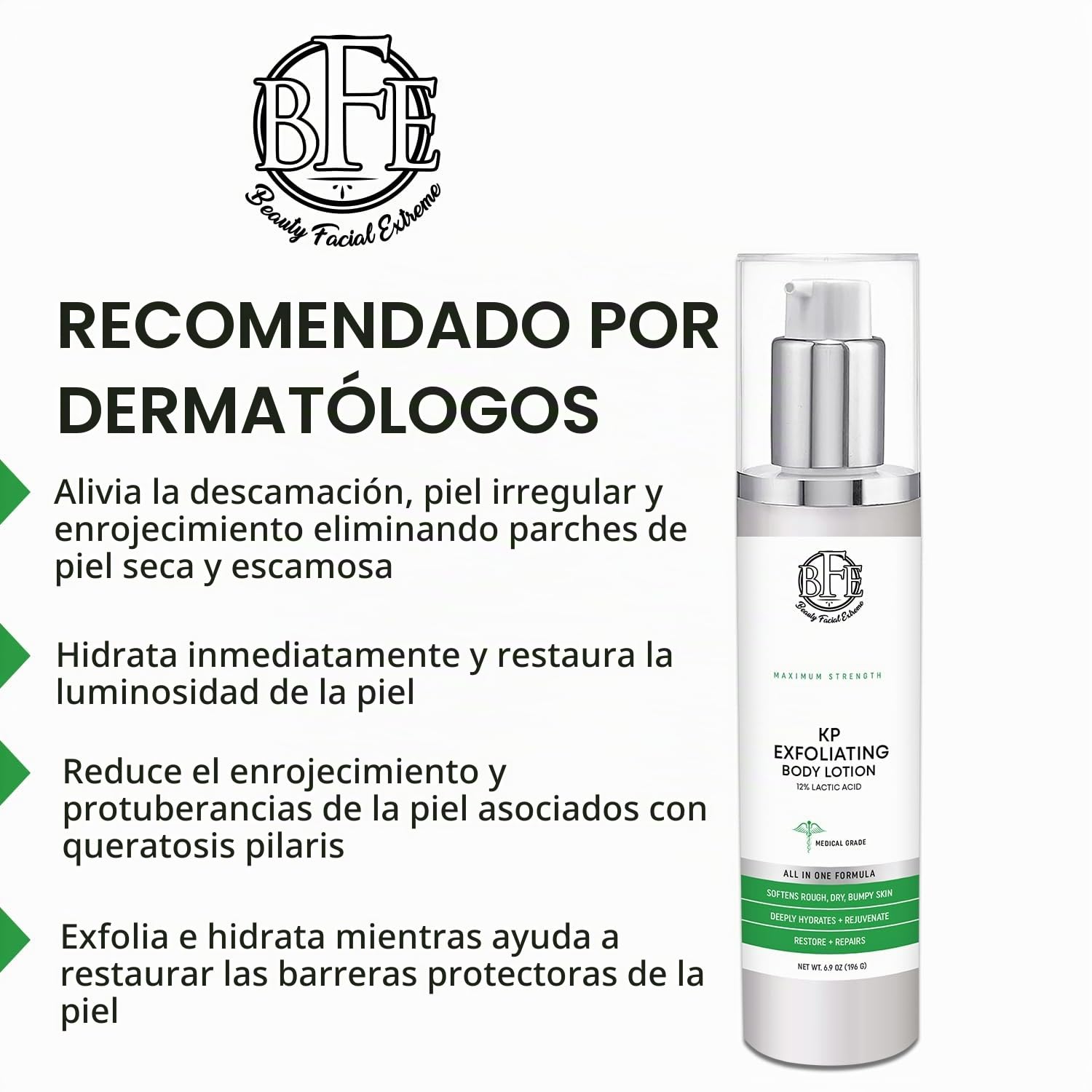 LOCIÓN CORPORAL EXFOLIANTE KERATOSIS PILARIS - 12% DE ÁCIDO LÁCTICO. PROPORCIONA HUMEDAD INMEDIATA Y EXFOLIACIÓN SUAVE - 2