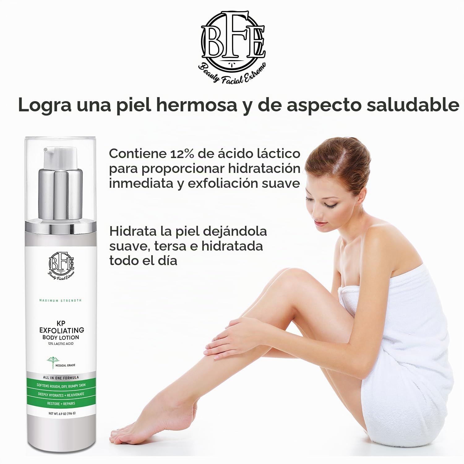 LOCIÓN CORPORAL EXFOLIANTE KERATOSIS PILARIS - 12% DE ÁCIDO LÁCTICO. PROPORCIONA HUMEDAD INMEDIATA Y EXFOLIACIÓN SUAVE - 4