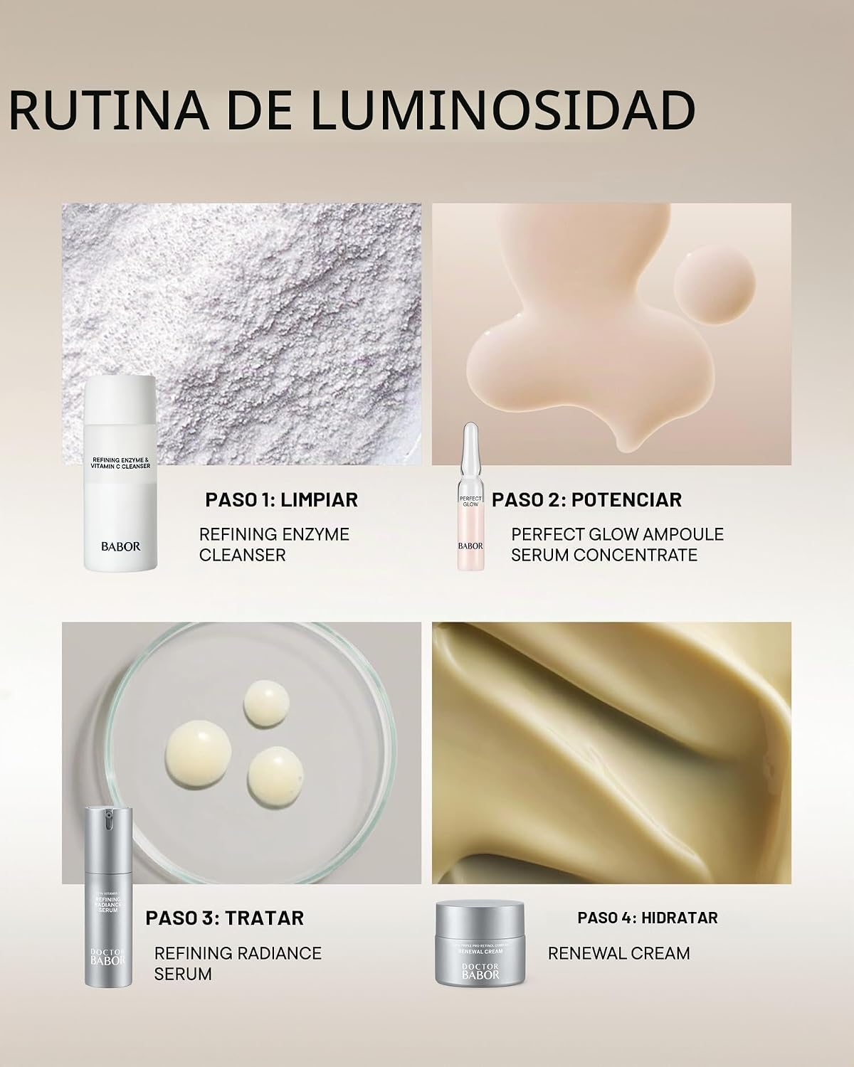 BABOR PERFECT BRILLO GLOW AMPOLLA SÉRUM FACIAL CONCENTRADO CONCENTRADOS, PERFECTION PEPTIDE P3 Y PIGMENTOS BRILLANTES - 7