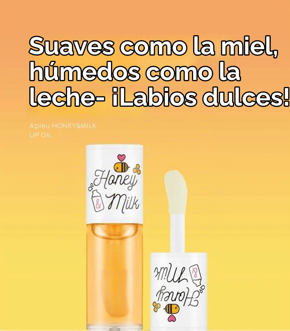 A PIEU HONEY Y MILK LIP ACEITE NUTRIENTE I ACEITE DE LABIOS COREANO, HUMEDAD DURADERA, EXTRACTOS NUTRITIVOS, ACABADO SUAVE, - 2