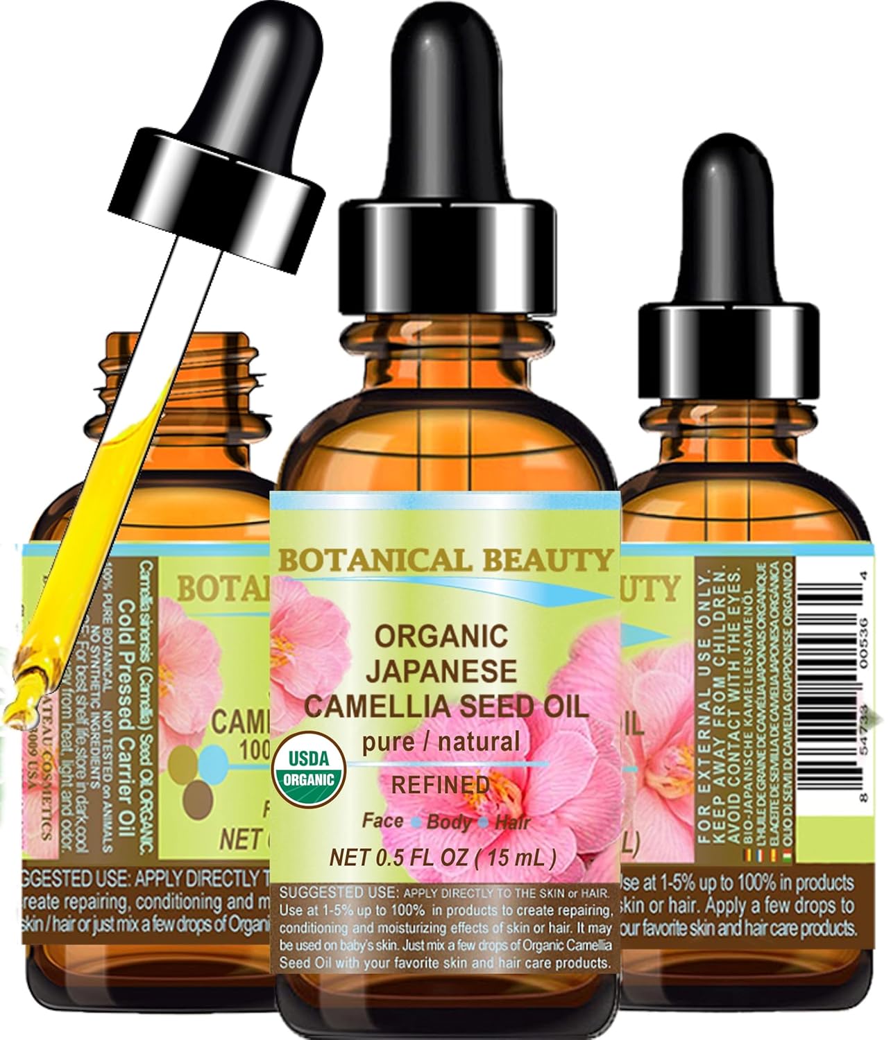 ACEITE ORGÁNICO JAPONÉS DE SEMILLA DE CAMELIA. ACEITE EMULSIONANTE 100 % PURO, NATURAL, NO DILUIDO, REFINADO, PRENSADO - 1