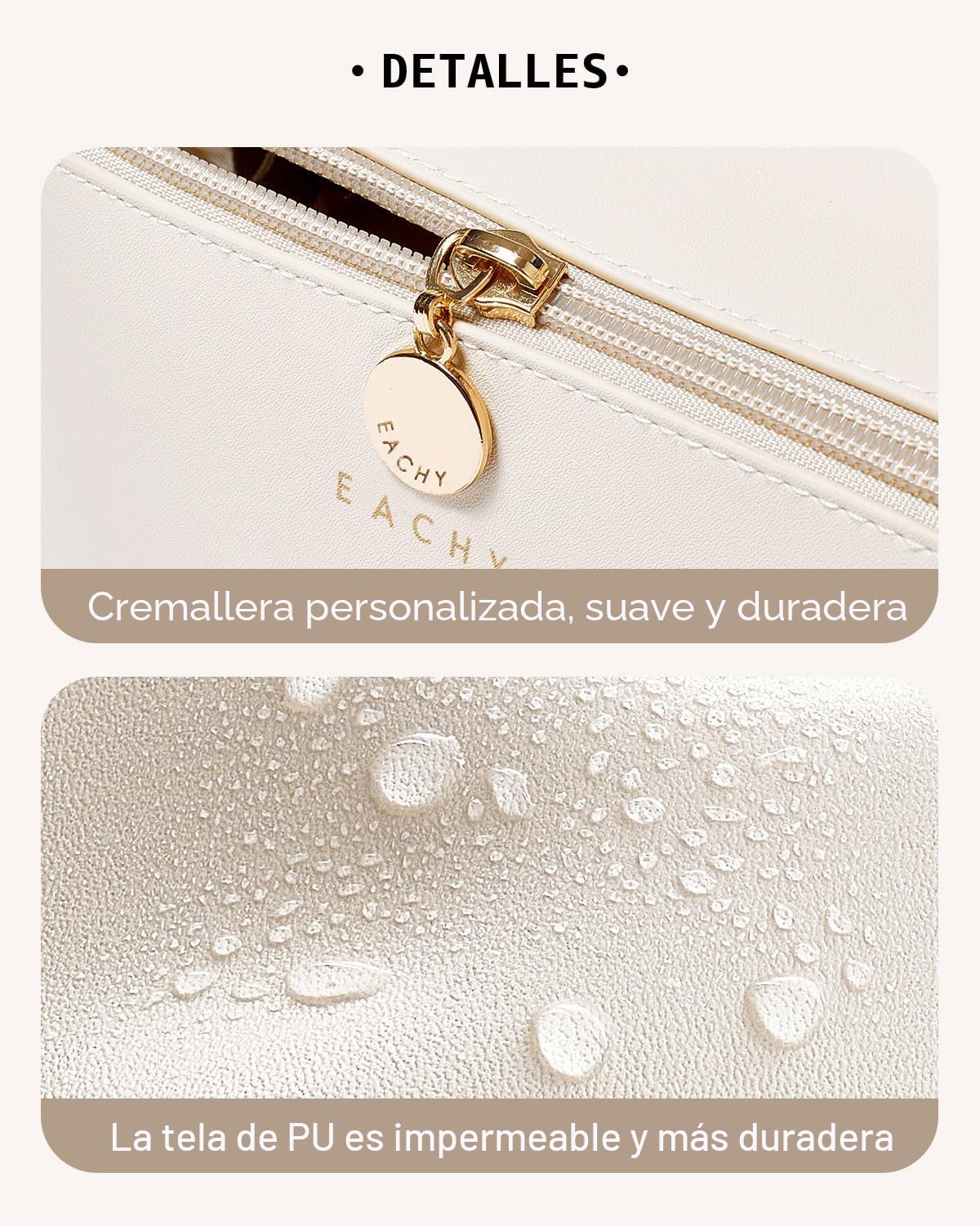 EACHY BOLSA DE MAQUILLAJE DE VIAJE, BOLSAS DE COSMÉTICOS DE GRAN CAPACIDAD PARA MUJER, BOLSA DE ASEO PLANA ABIERTA, - 6