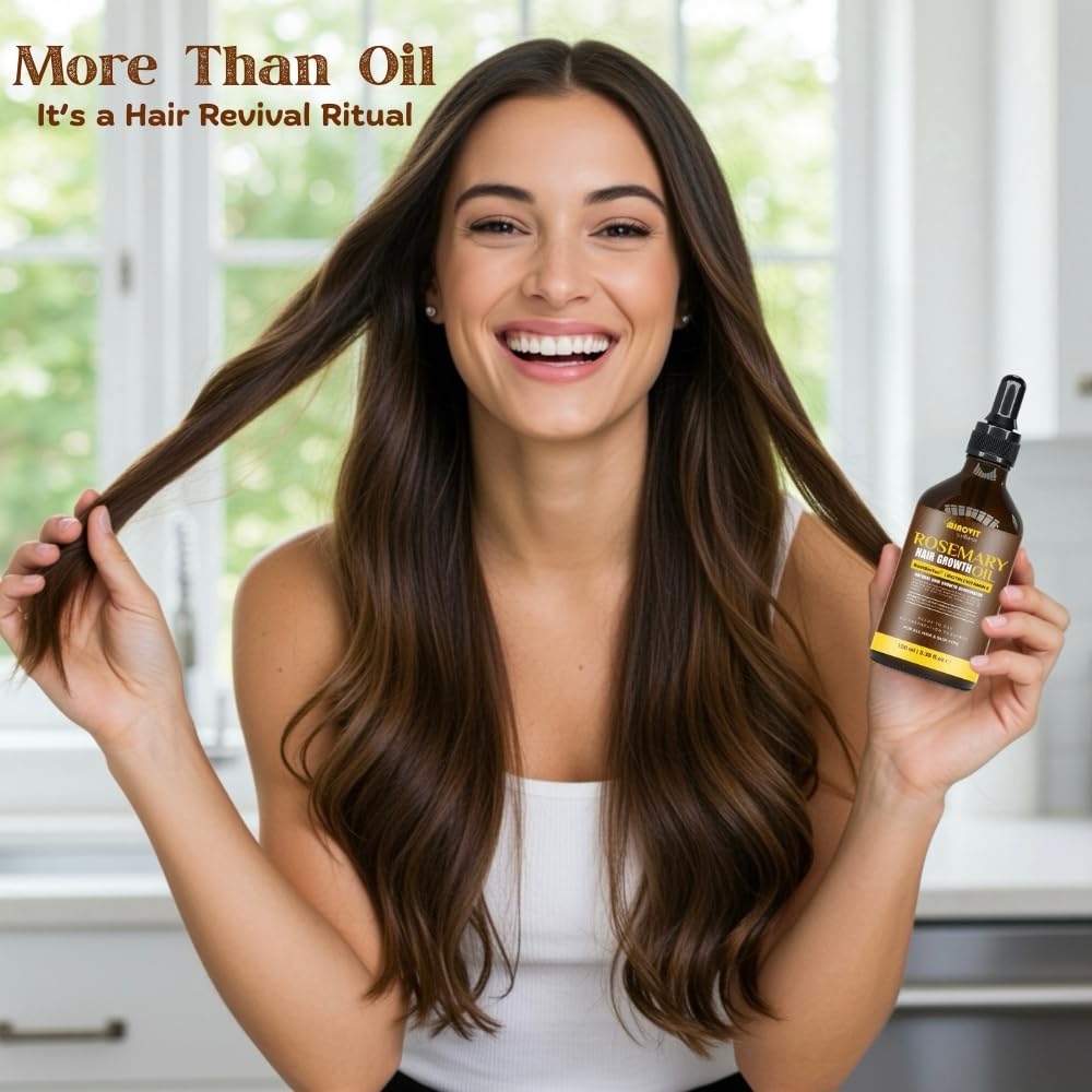 ACEITE DE ROMERO PARA EL CRECIMIENTO DEL CABELLO 3.4 ONZAS LÍQUIDAS INFUNDIDO CON BIOTINA, VITAMINA E, ACEITE DE ALMENDRAS - 7