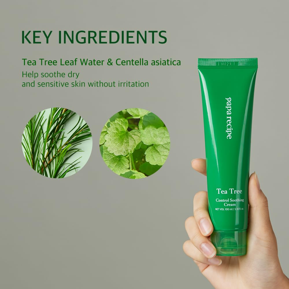 PAPA RECIPE TEA TREE CONTROL CREMA CALMANTE 3.38 FL OZ/3.4 FL OZ , CREMA HIDRATANTE FACIAL CALMANTE E HIDRATANTE PARA PIEL - 3