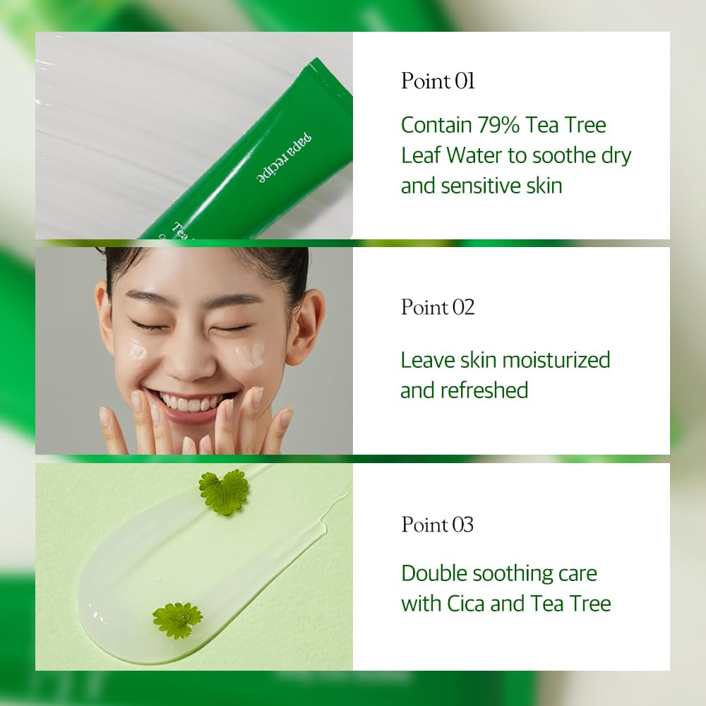 PAPA RECIPE TEA TREE CONTROL CREMA CALMANTE 3.38 FL OZ/3.4 FL OZ , CREMA HIDRATANTE FACIAL CALMANTE E HIDRATANTE PARA PIEL - 4