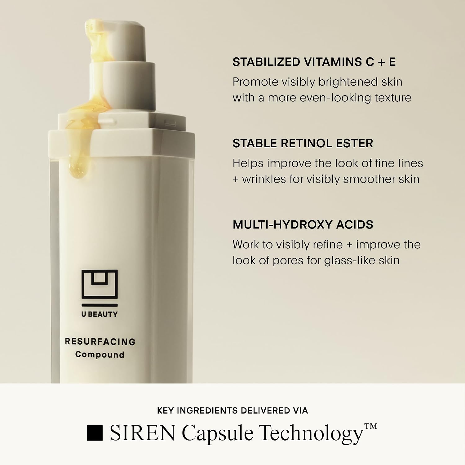 U BEAUTY COMPUESTO REJUVENECEDOR: SUERO DIARIO ANTIENVEJECIMIENTO CON ÁCIDO MANDÉLICO, UNA SUAVE MEZCLA DE EXFOLIANTES, - 7