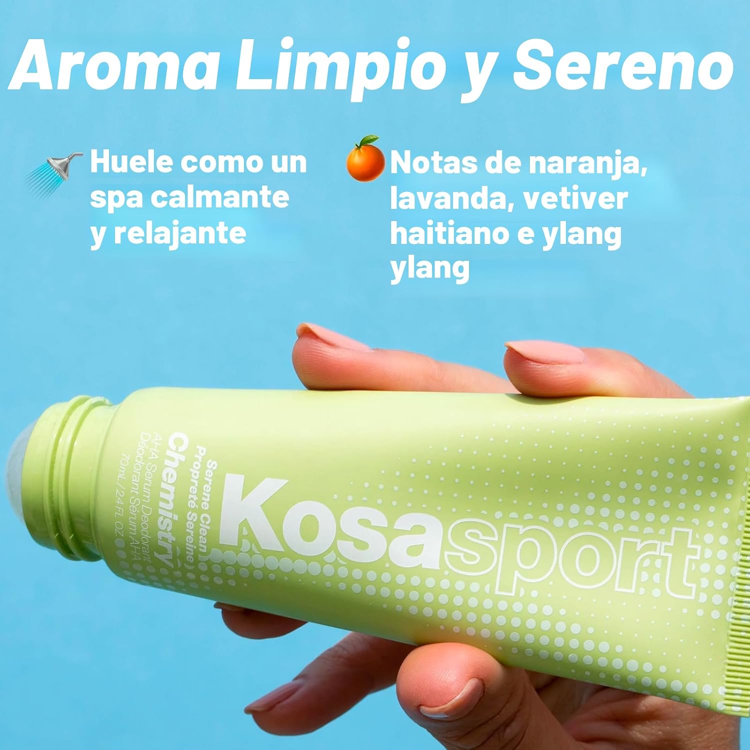 KOSAS CHEMISTRY AHA - DESODORANTE DE SUERO ROLL-ON PARA PIELES SENSIBLES, SERENO - 2