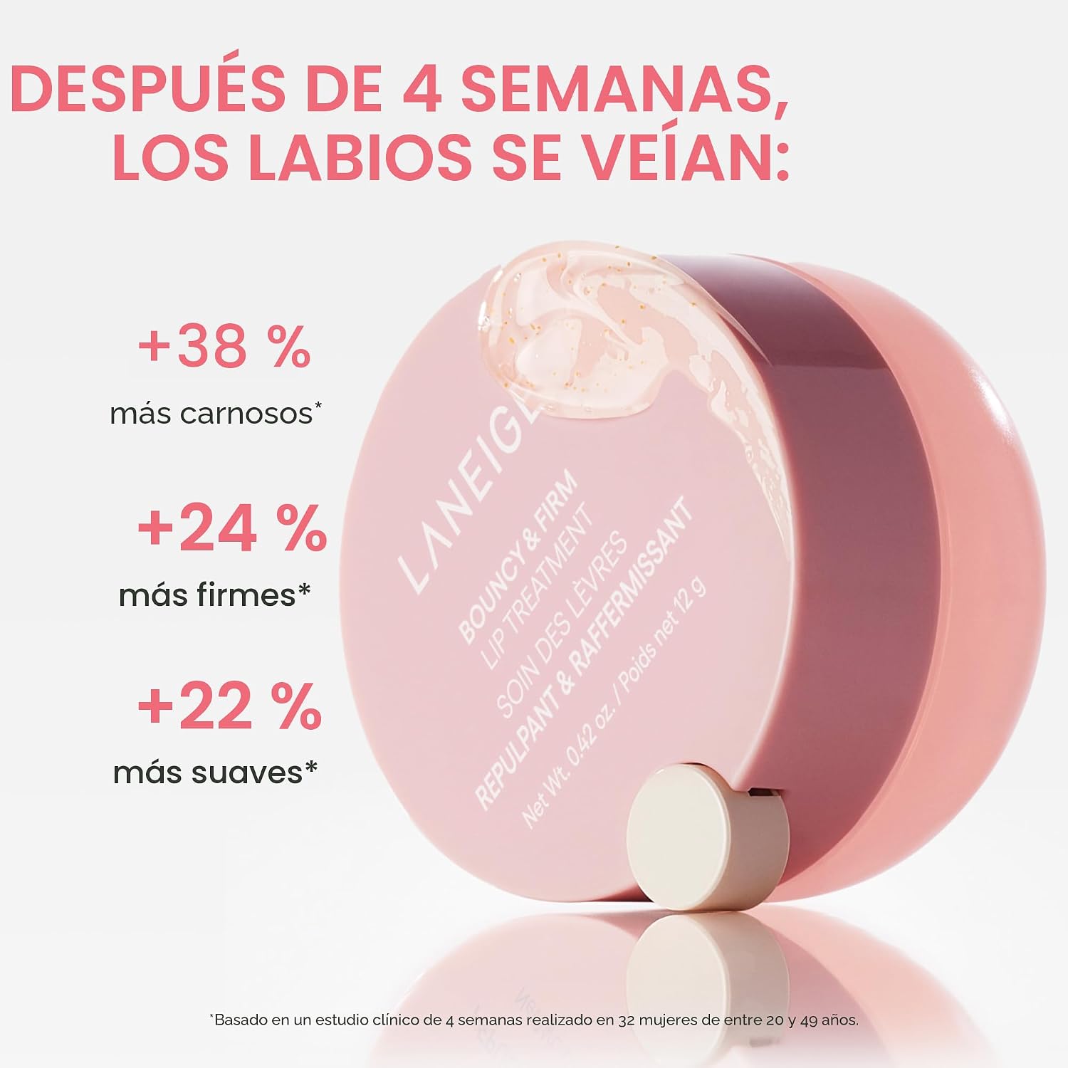 LANEIGE TRATAMIENTO LABIAL BOUNCY Y FIRM: CUIDADO LABIAL RELLENO Y REAFIRMANTE CON COMPLEJO DE PEONÍA Y COLÁGENO, CÁPSULAS - 5