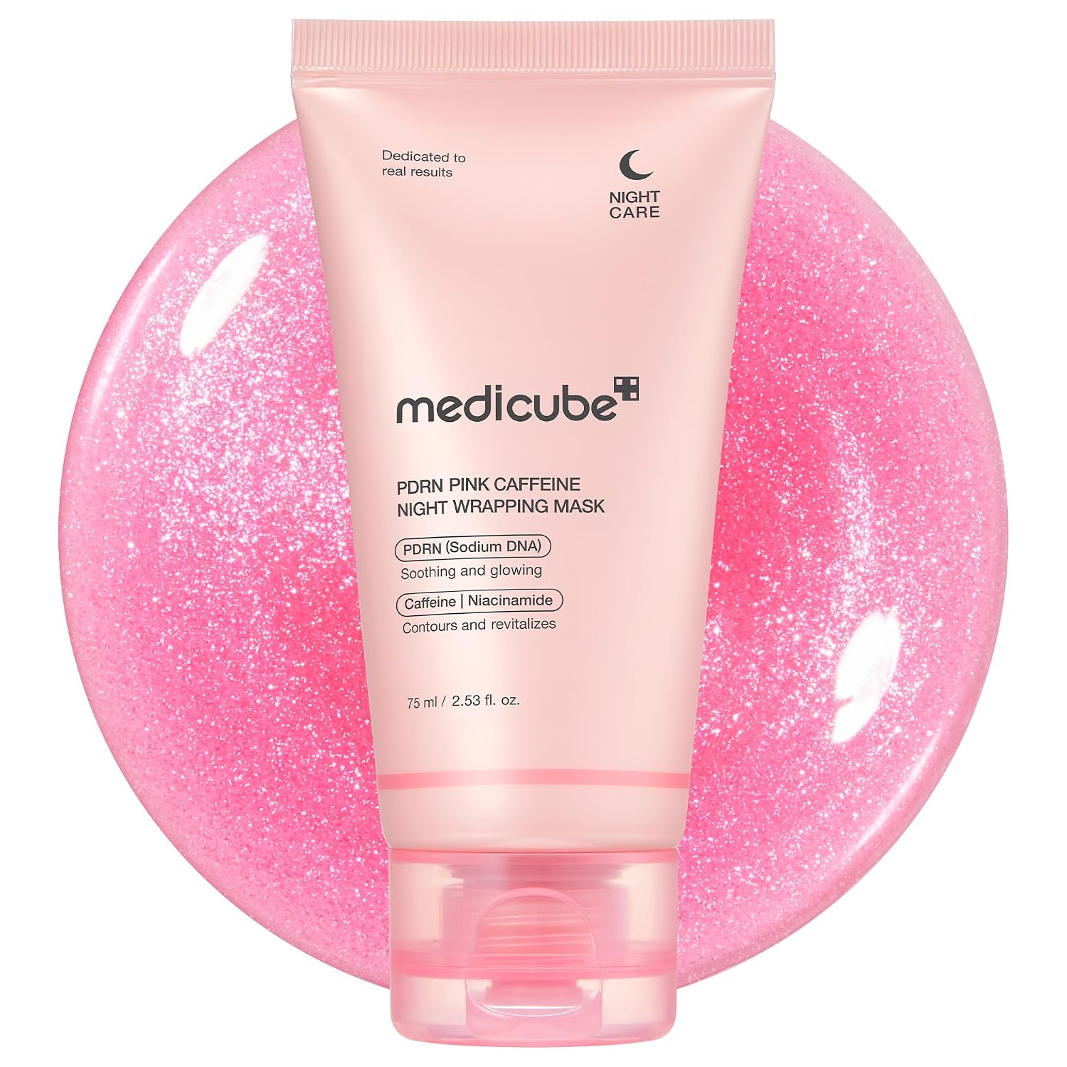MEDICUBE - MÁSCARA DE ENVOLTURA PDRN CAFEÍNA - MASCARILLA FACIAL PARA DESPEGAR DURANTE LA NOCHE - 1