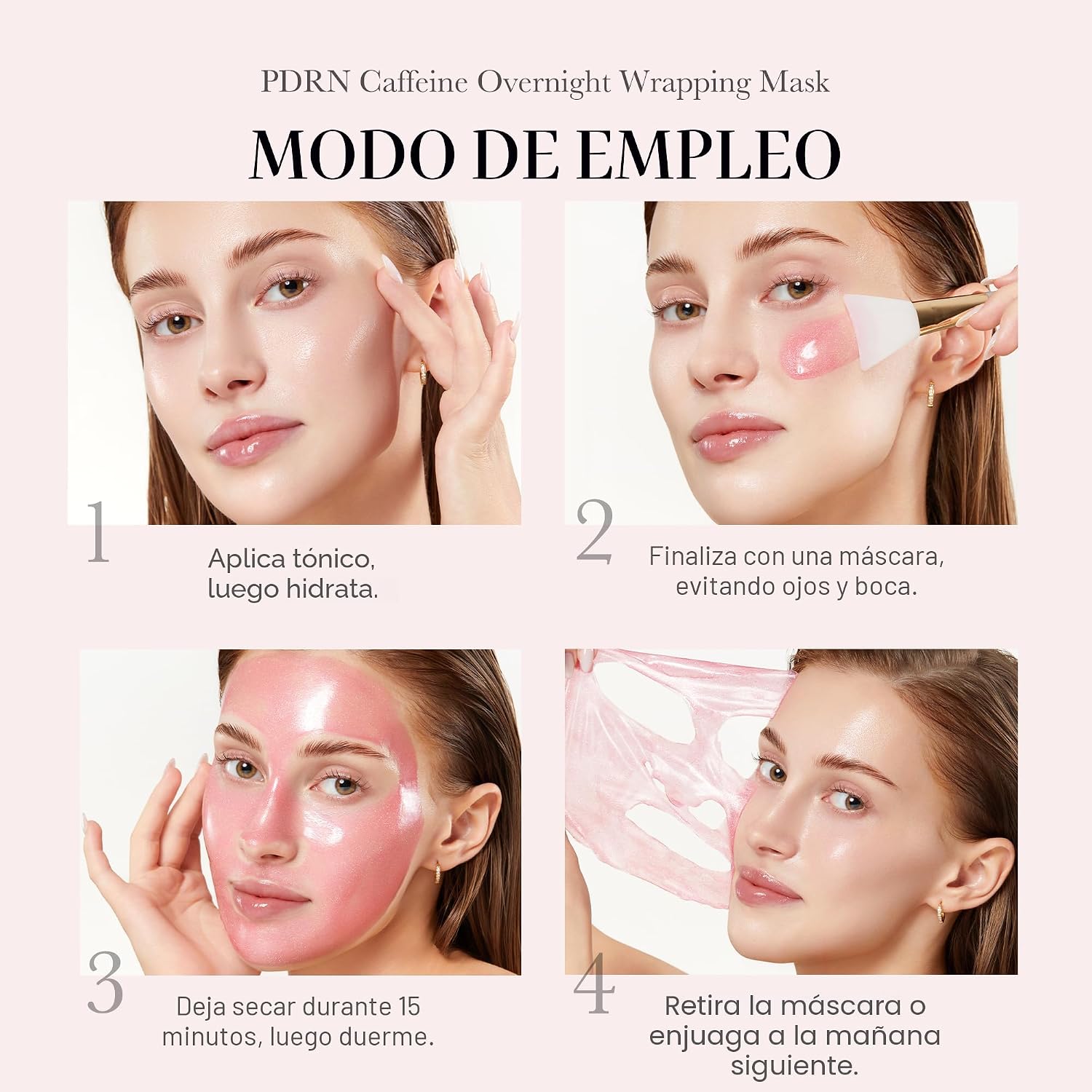 MEDICUBE - MÁSCARA DE ENVOLTURA PDRN CAFEÍNA - MASCARILLA FACIAL PARA DESPEGAR DURANTE LA NOCHE - 5