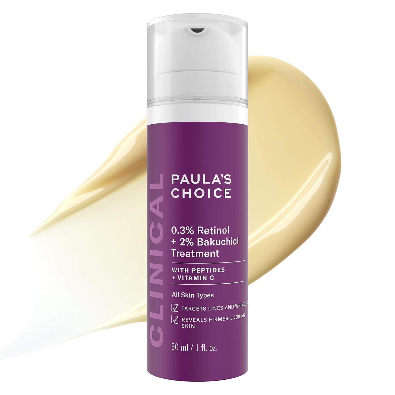 PAULA S CHOICE CLINICAL 0.3% RETINOL 2% BAKUCHIOL, SUERO ANTIENVEJECIMIENTO PARA ARRUGAS PROFUNDAS Y LÍNEAS FINAS, SIN - 1