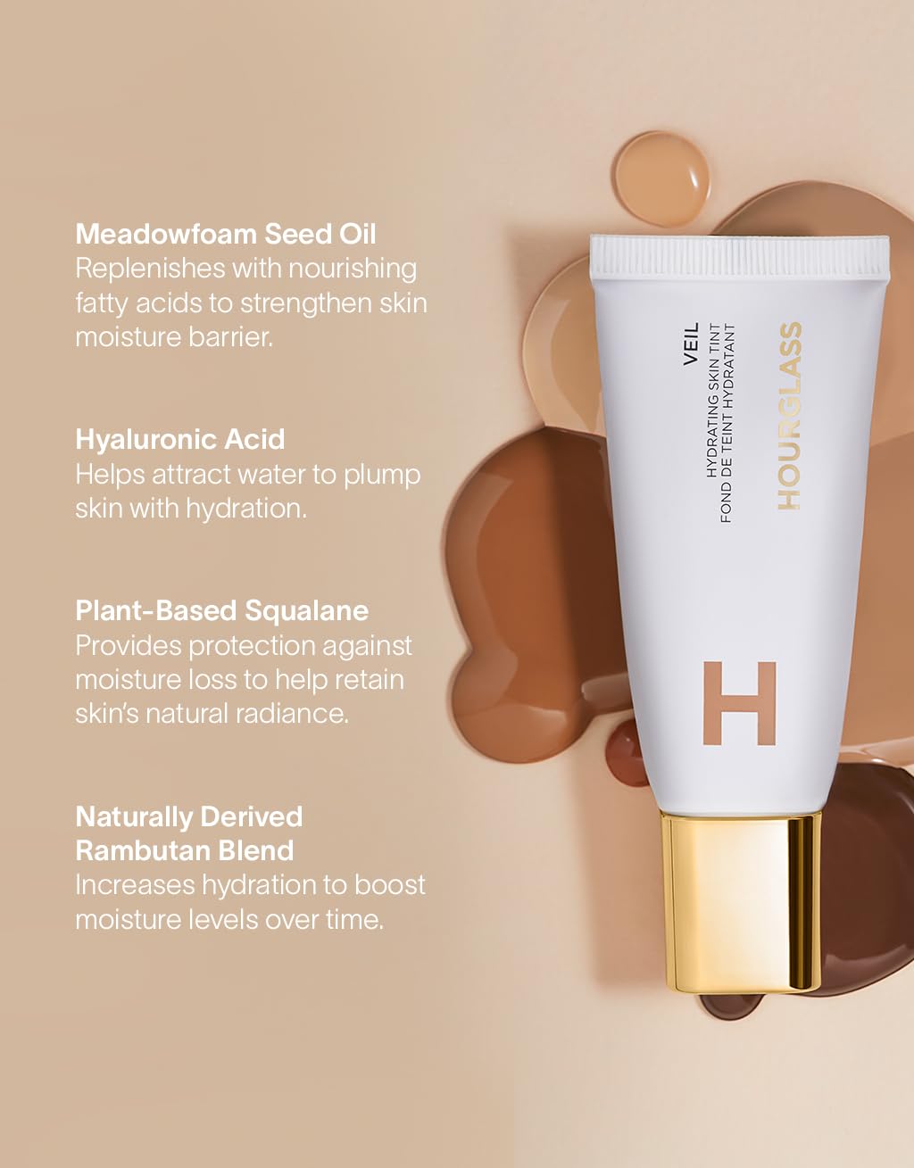 HOURGLASS VEIL HIDRATANTE CON COLOR PARA LA PIEL, HUMECTANTE TINTADO CON ASPECTO DE ROCÍO, BENEFICIOS DE MAQUILLAJE - 4