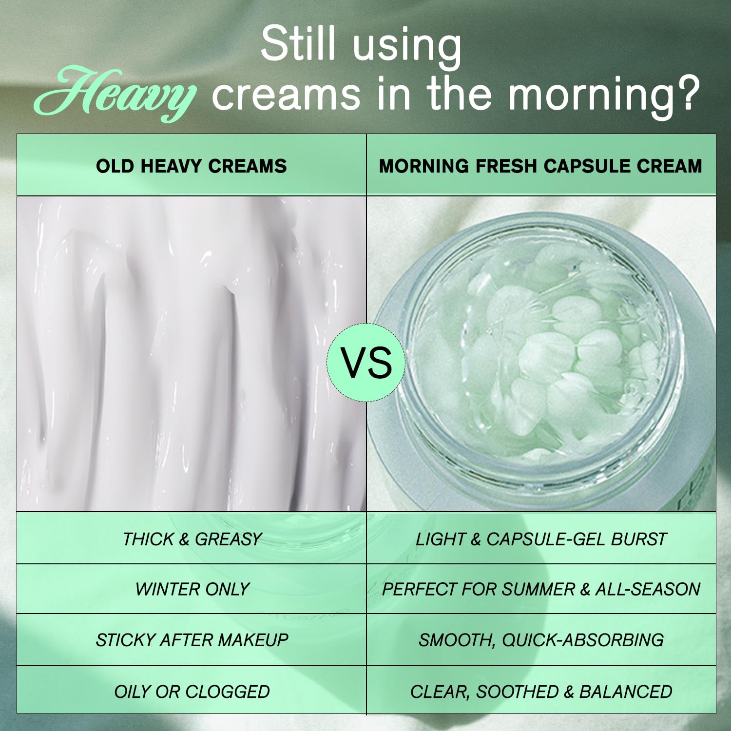 URBANAND CREMA DE CÁPSULAS MORNING FRESH, CUIDADO DE LA PIEL VEGANO, HIDRATANTE FACIAL PARA RESPLANDOR DE LA PIEL, GEL - 2