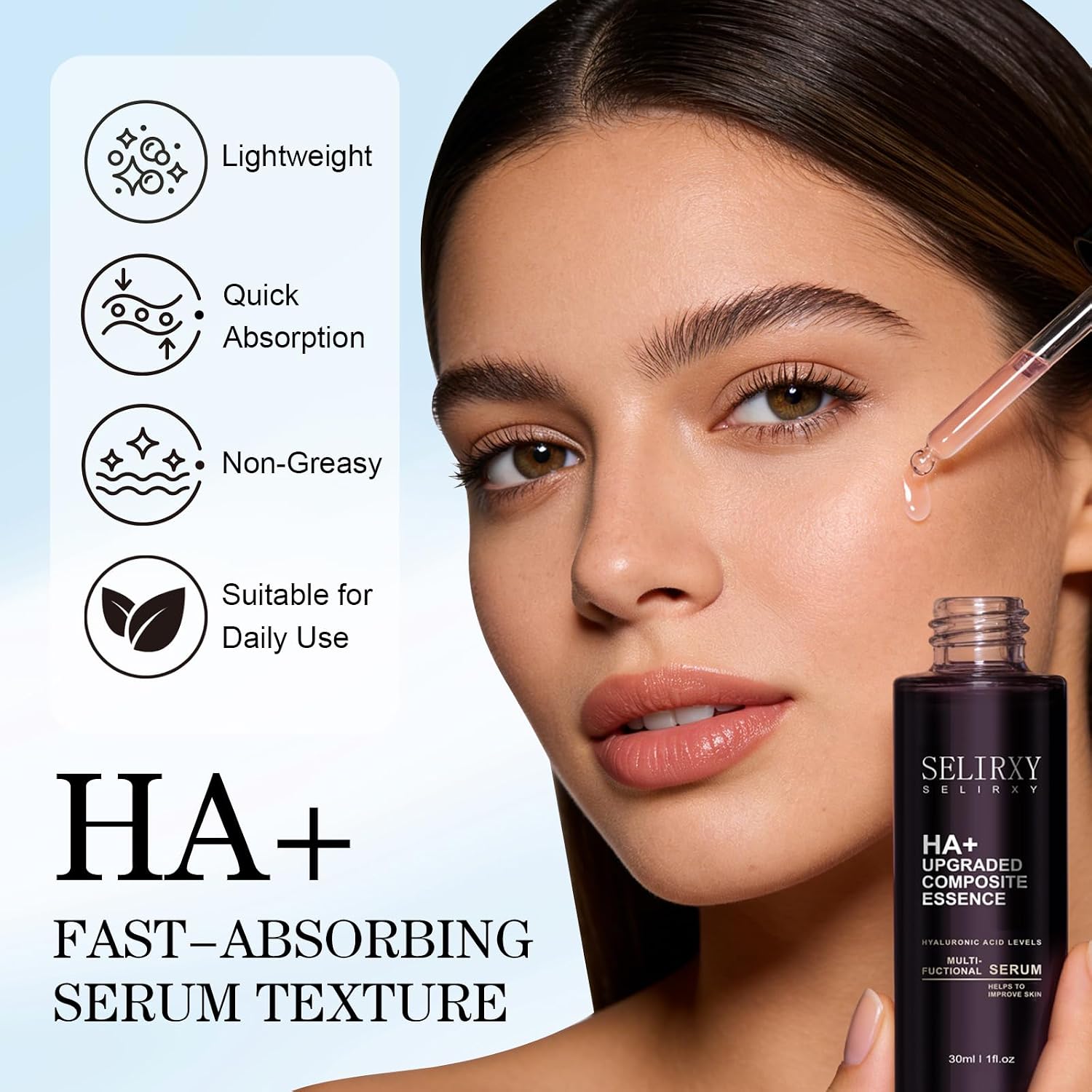 SUERO DE ÁCIDO HIALURÓNICO, SUERO FACIAL INTENSIFICADOR HA, SUERO HIDRATANTE HIDRATANTE DIARIO PARA UNA PIEL REAFIRMANTE, - 5