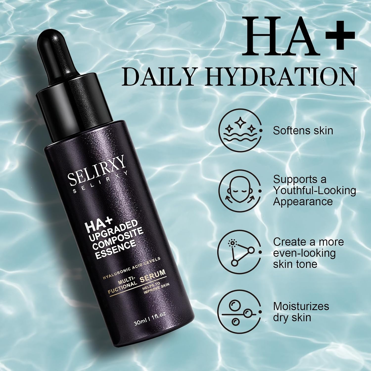 SUERO DE ÁCIDO HIALURÓNICO, SUERO FACIAL INTENSIFICADOR HA, SUERO HIDRATANTE HIDRATANTE DIARIO PARA UNA PIEL REAFIRMANTE, - 6