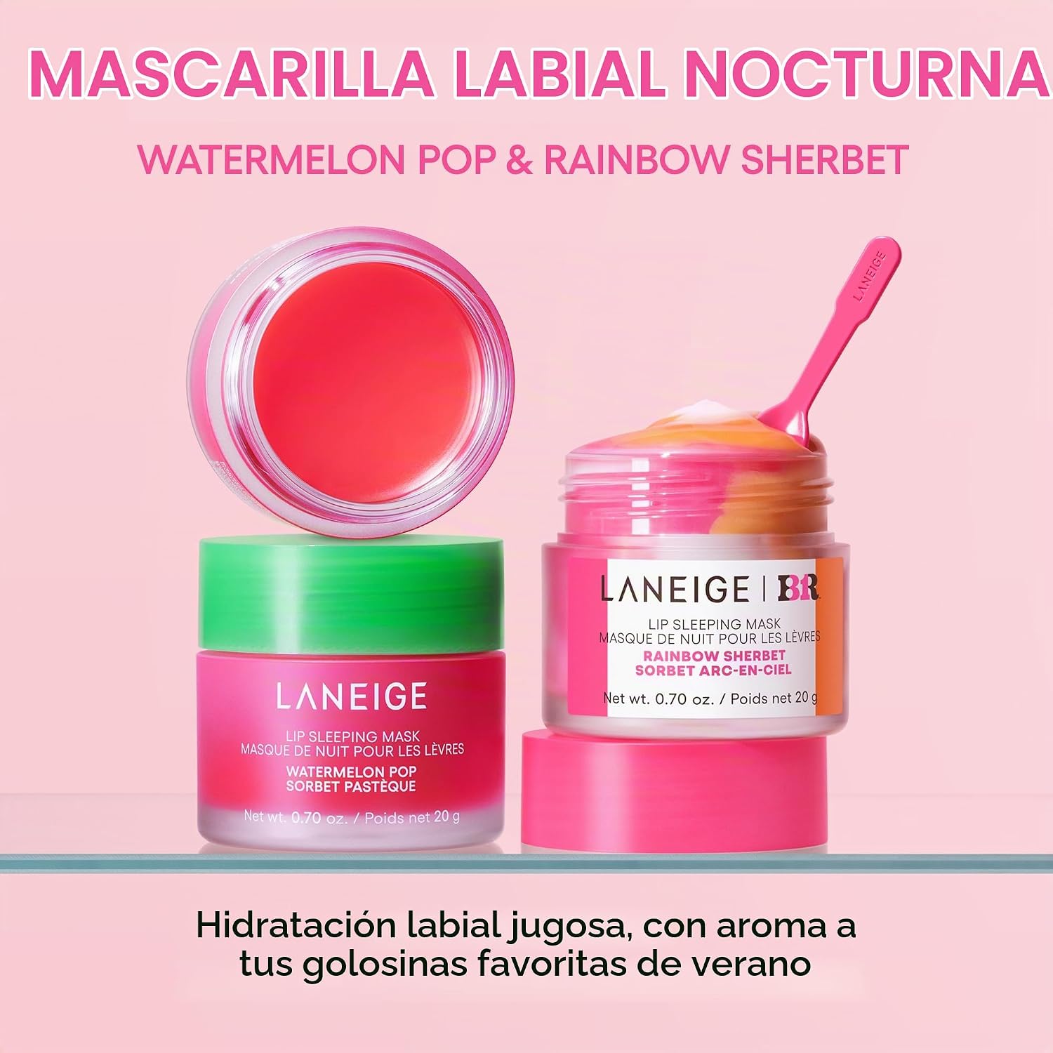 LANEIGE MASCARILLA DE LABIOS PARA DORMIR, WATERMELON POP: TRATAMIENTO LABIAL NUTRITIVO NOCTURNO CON VITAMINA C, MANTECA - 4