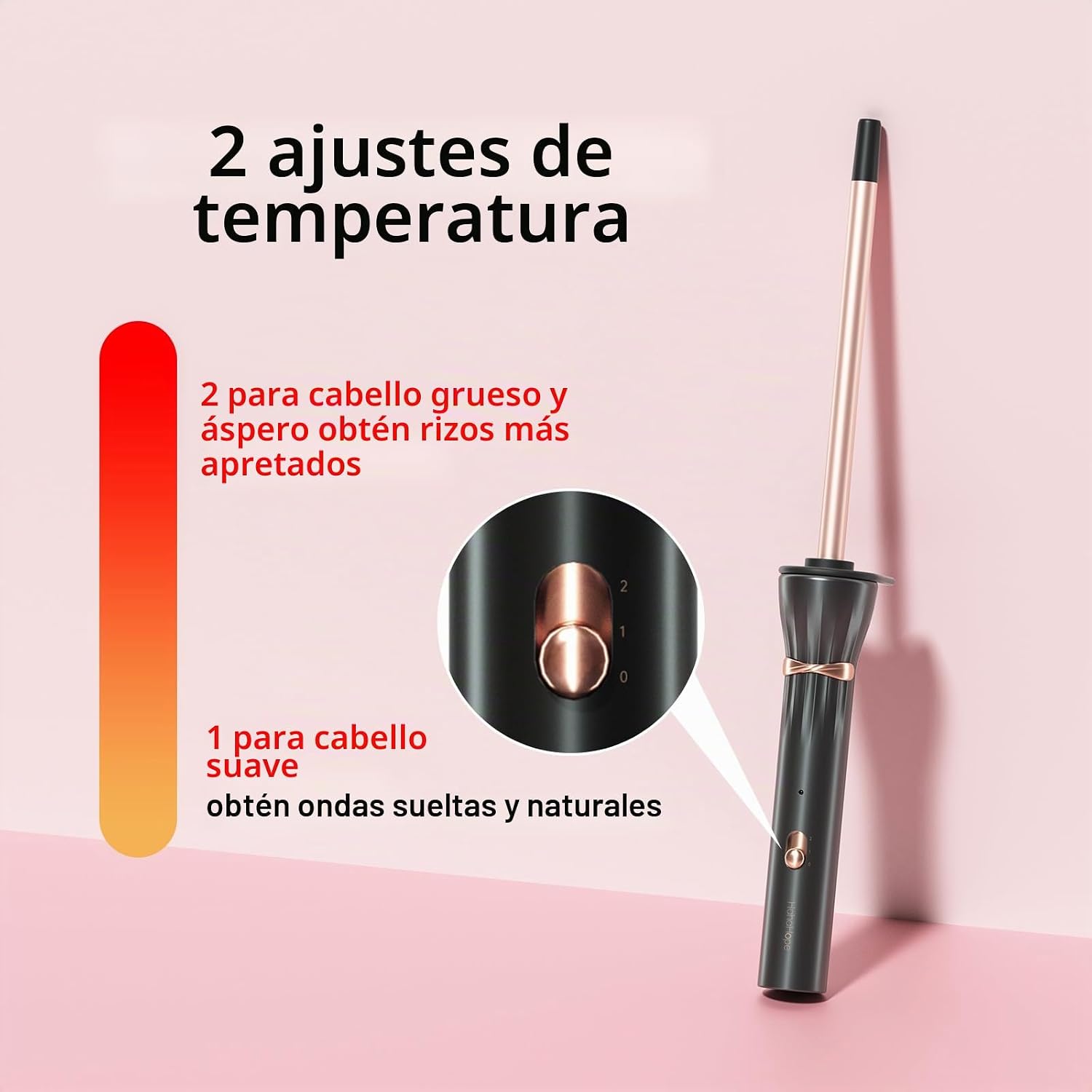 HIRAY - RIZADOR DE 3/8 PULGADAS, VARITA RIZADOR DE 9 MM PEQUEÑA, RIZADOR DE BARRIL PEQUEÑO DE CERÁMICA CON TEMPERATURA - 5