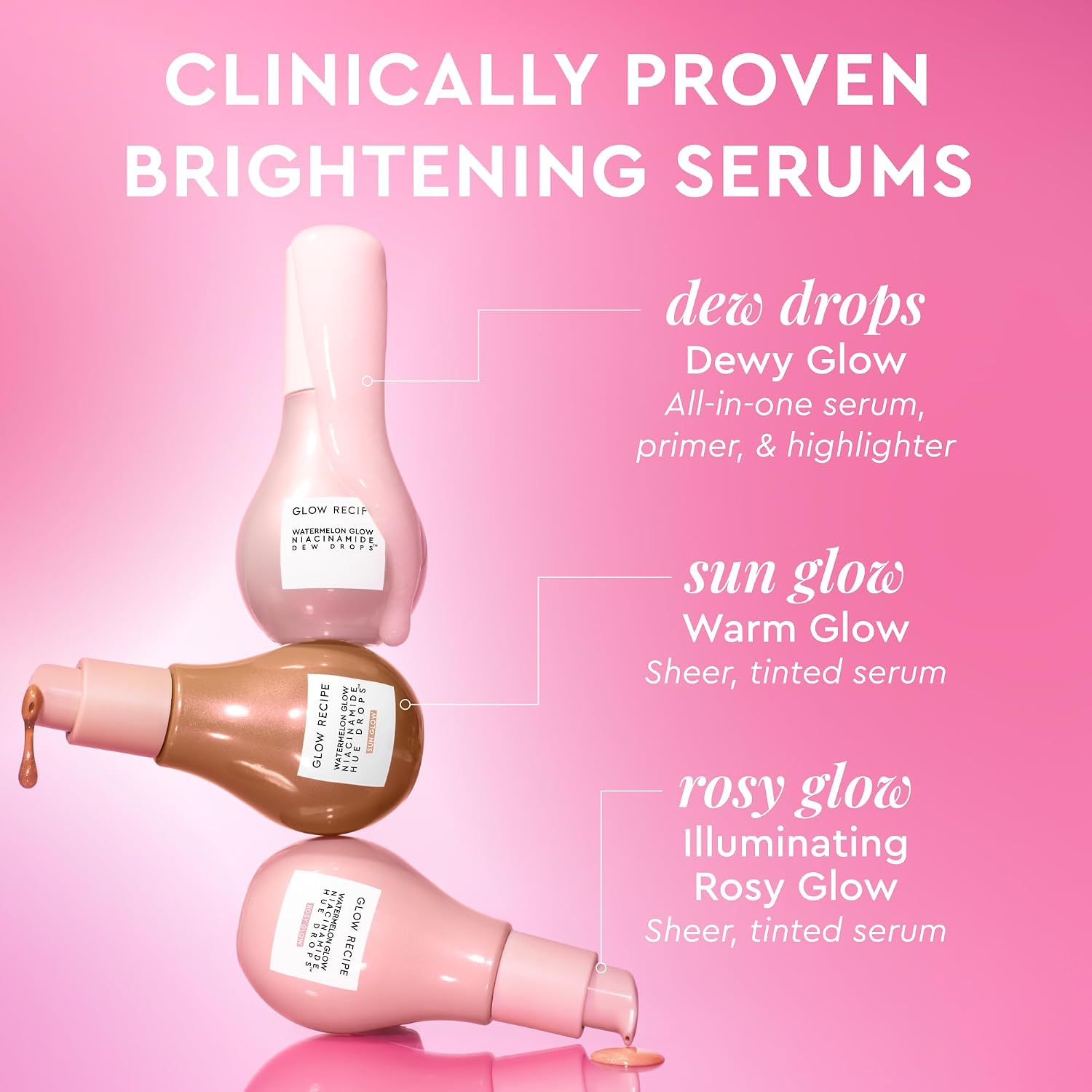 BRILLO GLOW RECIPE HUE DROPS SUERO FACIAL TINTADO - GOTAS ILUMINADORAS PARA ILUMINAR E HIDRATAR - BASE DE MAQUILLAJE - 4