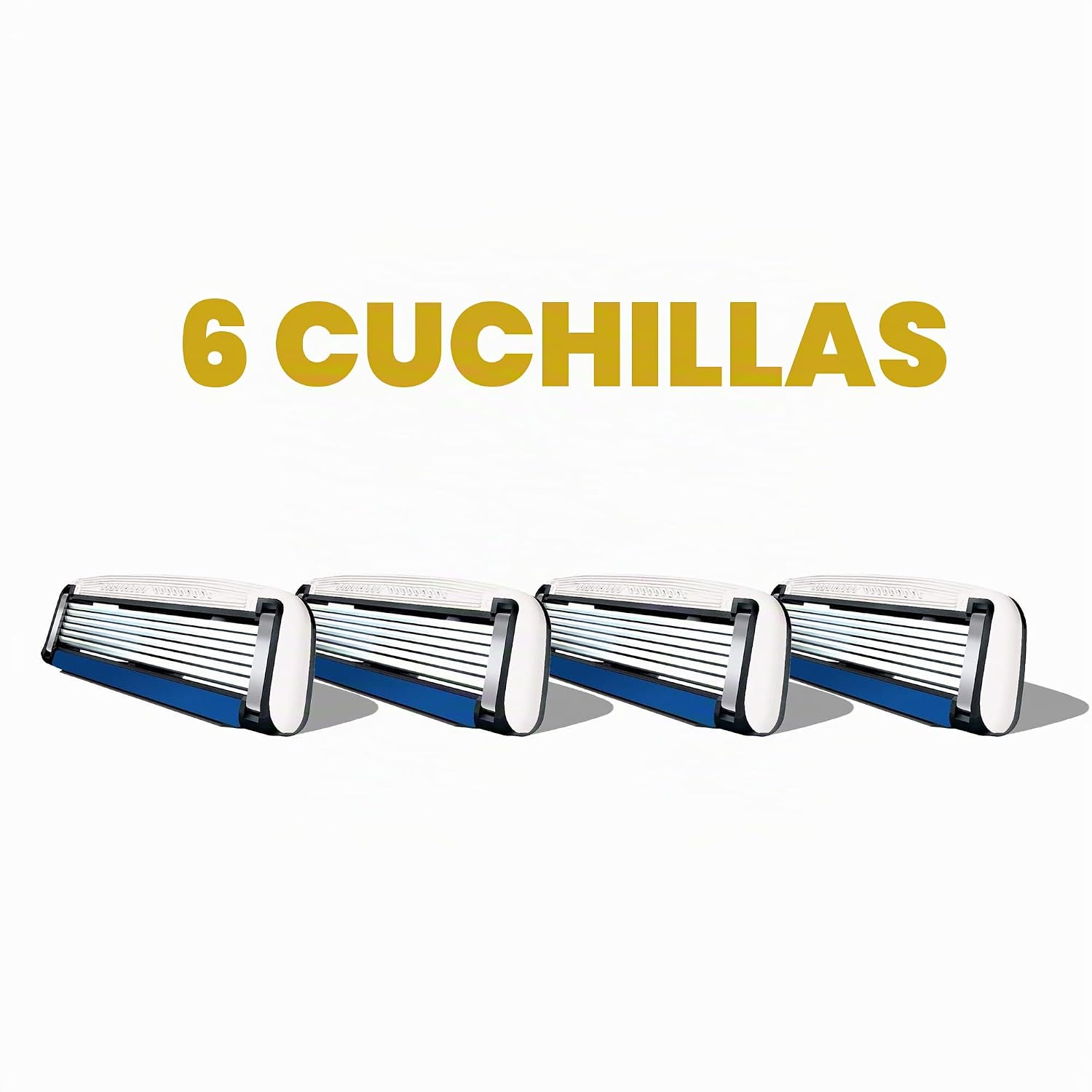 HEADBLADE HB6 - CUCHILLAS DE AFEITAR DE REPUESTO PARA HOMBRE, 6 CUCHILLAS DE ACERO INOXIDABLE PARA NO TIRAR O TIRAR, - 4