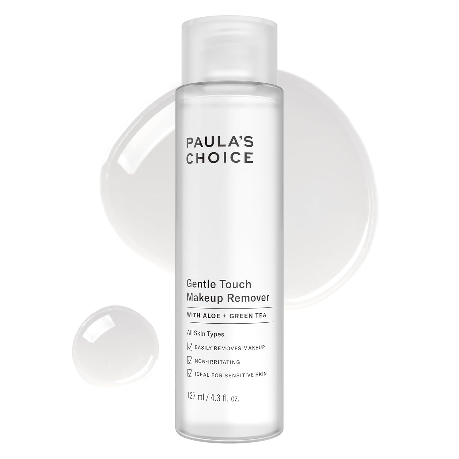 PAULA S CHOICE GENTLE TOUCH - REMOVEDOR DE MAQUILLAJE IMPERMEABLE, SIN ACEITE, ALOE Y TÉ VERDE, NO IRRITANTE, 4.3 ONZAS - 1