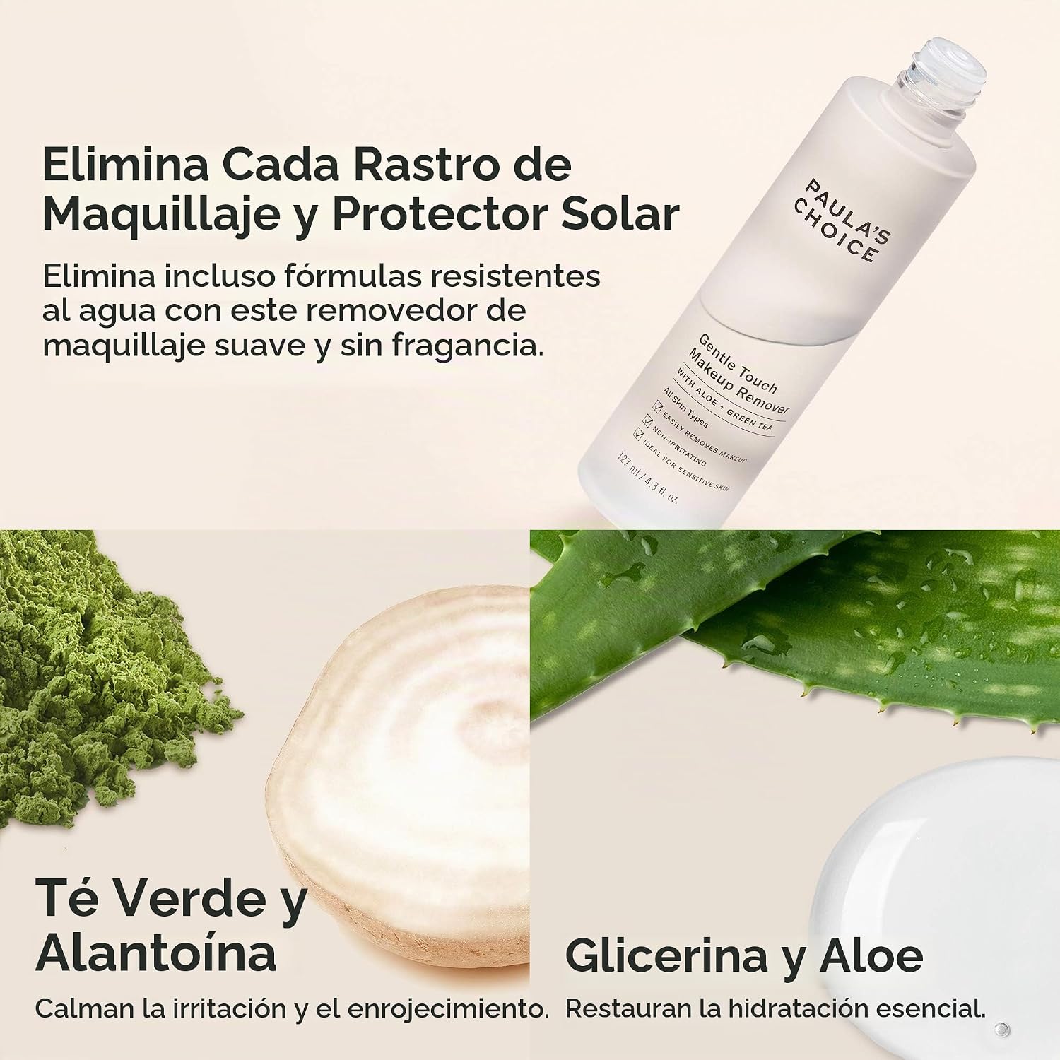 PAULA S CHOICE GENTLE TOUCH - REMOVEDOR DE MAQUILLAJE IMPERMEABLE, SIN ACEITE, ALOE Y TÉ VERDE, NO IRRITANTE, 4.3 ONZAS - 3