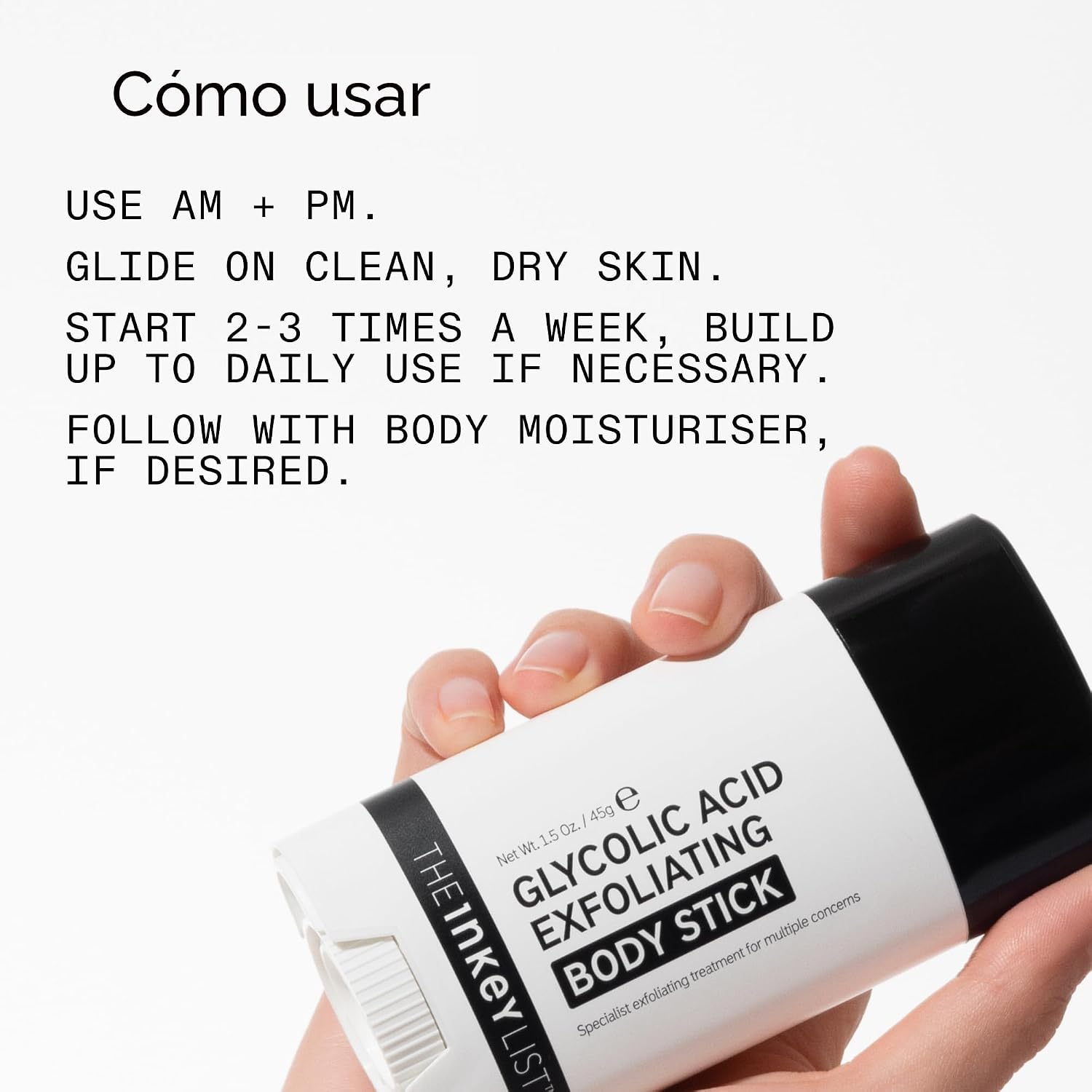 THE INKEY LIST - BÁLSAMO EXFOLIANTE DE ÁCIDO GLICÓLICO PARA EL CUERPO 45G, MÚLTIPLES PREOCUPACIONES, UNA SOLUCIÓN - 6