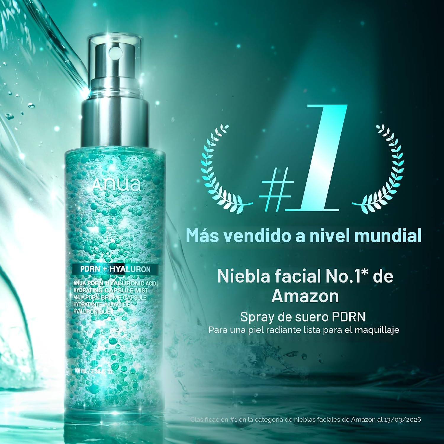 ANUA PDRN COLLAGEN BRILLO GLOW - SUERO FACIAL EN AEROSOL, 3.38 ONZAS LÍQUIDAS - 3