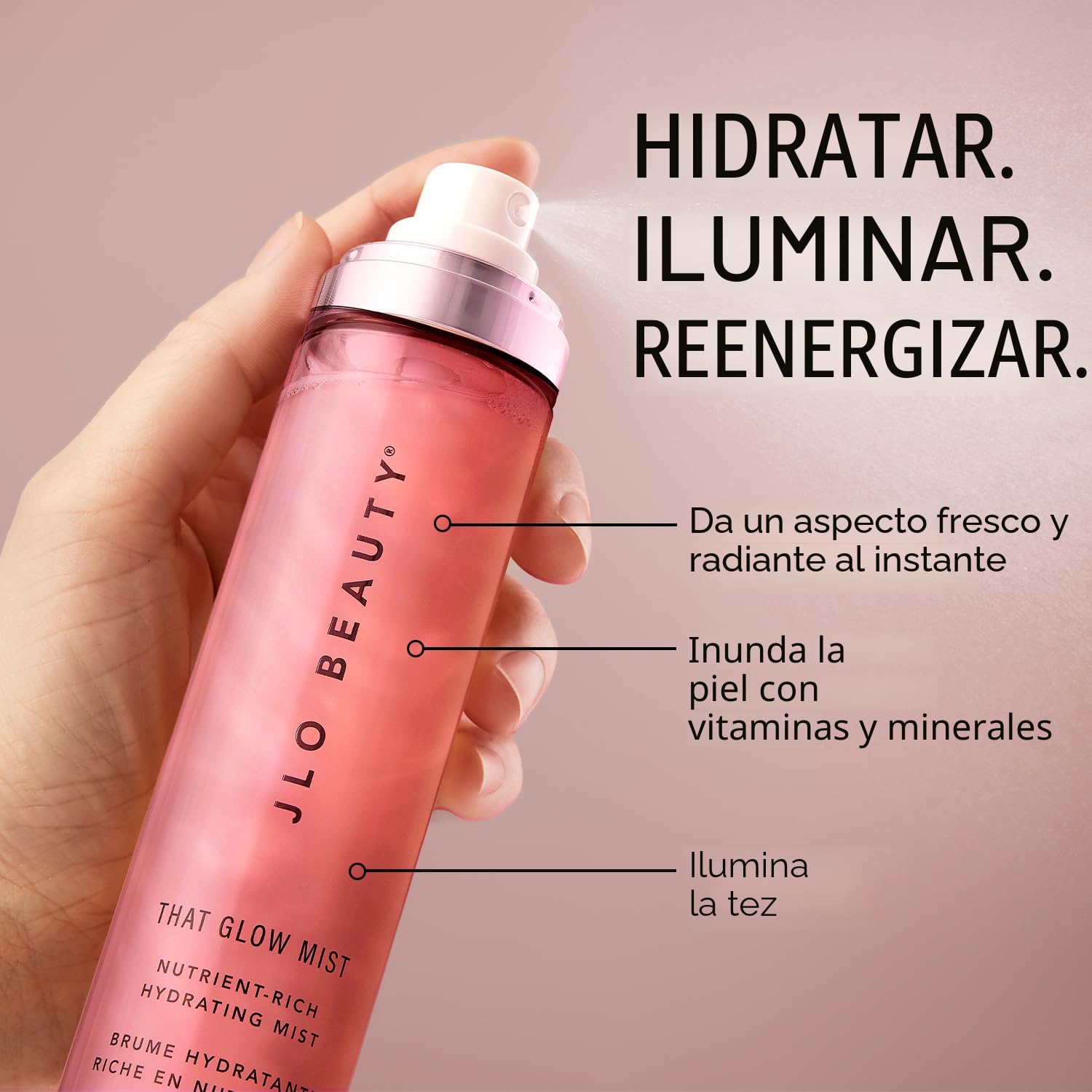 JLO BEAUTY THAT BRILLO GLOW - NIACINAMIDA, ESPRAY HIDRATANTE FACIAL Y FIJADOR, 4 ONZAS - 2