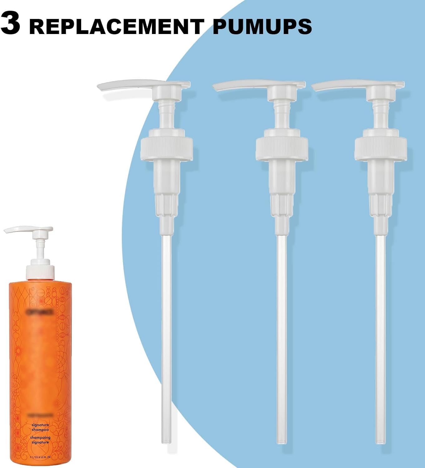 BOMBA DE CHAMPÚ Y ACONDICIONADOR COMPATIBLE CON BOTELLAS AMIKA DE 1 LITRO / 33.8 ONZAS LÍQUIDAS, BOMBA DISPENSADORA - 7