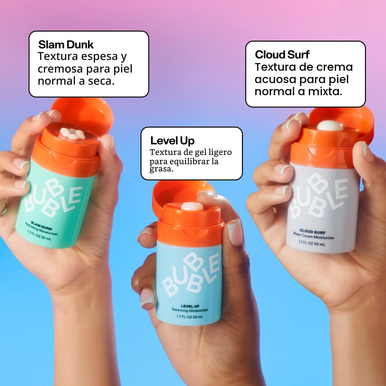 BUBBLE CUIDADO DE LA PIEL CLOUD SURF WATER CREMA - HIDRATANTE FACIAL DE TAMAÑO DE VIAJE, HIDRATANTE Y MATIFICANTE - 7