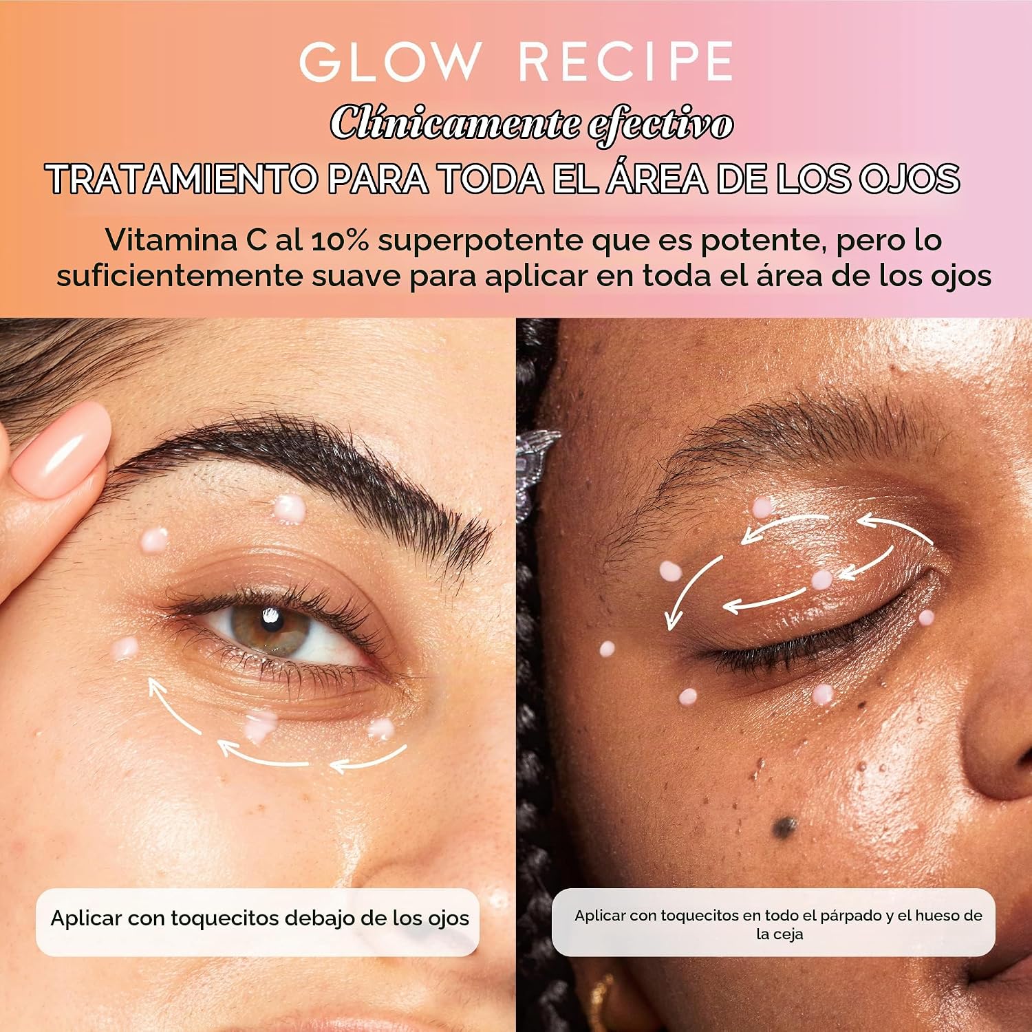 BRILLO GLOW RECIPE GEL ILUMINADOR DE OJOS CON VITAMINA C DE GUAYABA, NIACINAMIDA, PÉPTIDOS Y CAFEÍNA VERDE, CREMA SUAVE - 5