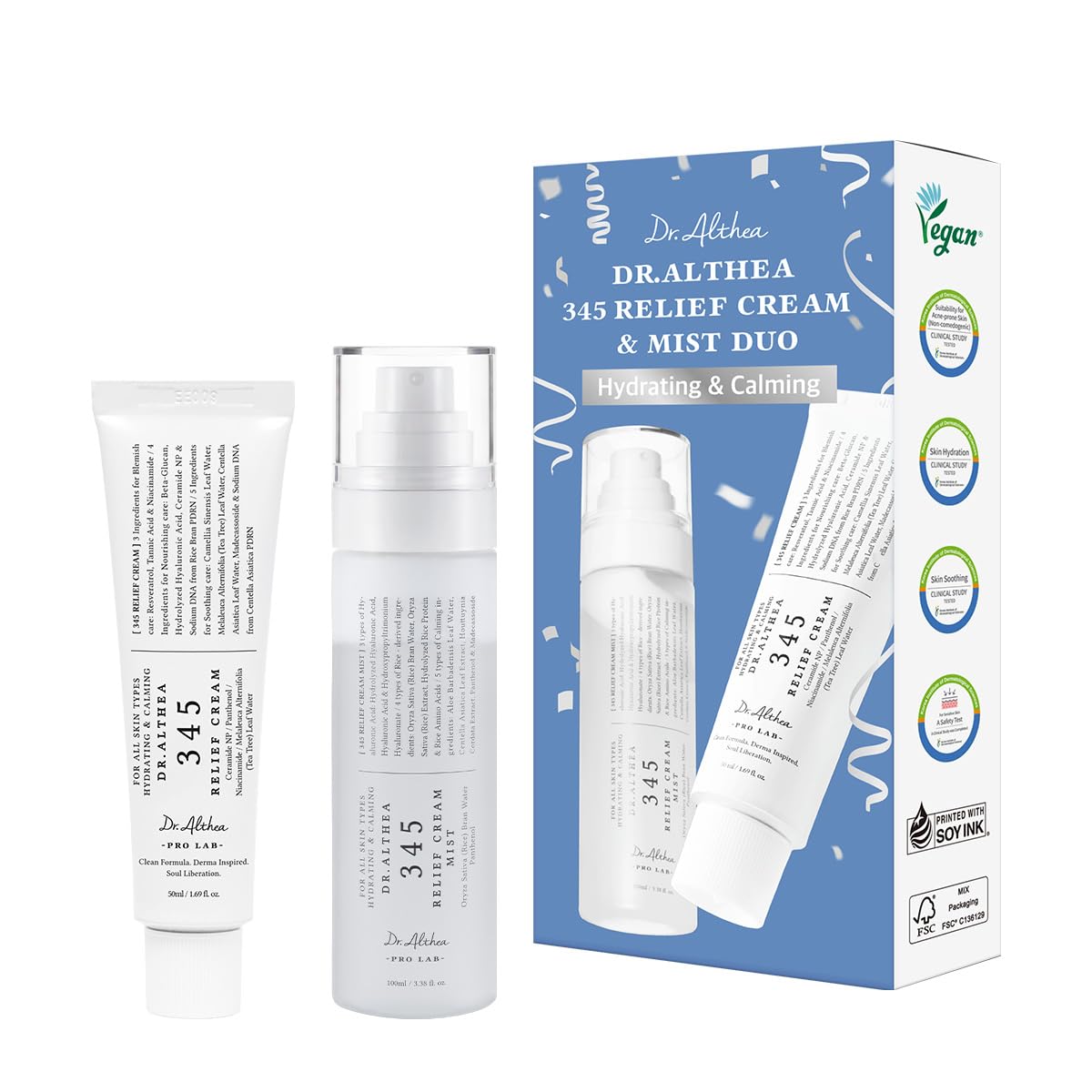 DR.ALTHEA 345 RELIEF CREMA Y MIST DUO, JUEGO DE CUIDADO DE LA PIEL VEGANO COREANO - 1