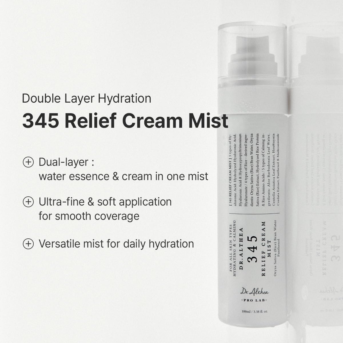 DR.ALTHEA 345 RELIEF CREMA Y MIST DUO, JUEGO DE CUIDADO DE LA PIEL VEGANO COREANO - 5