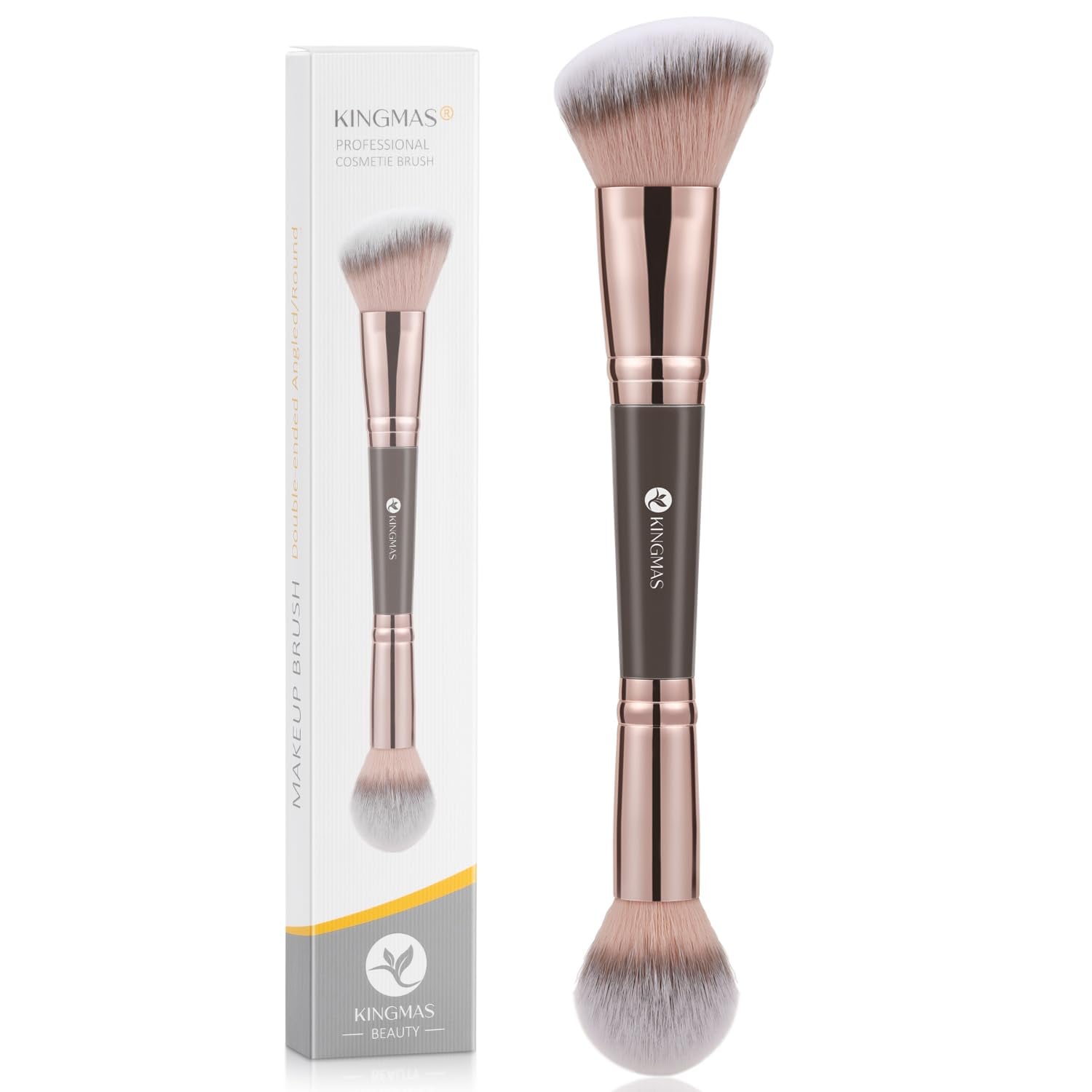 BROCHA DE MAQUILLAJE PARA BASE, DOBLE CORRECTOR Y BRONCEADOR - 1