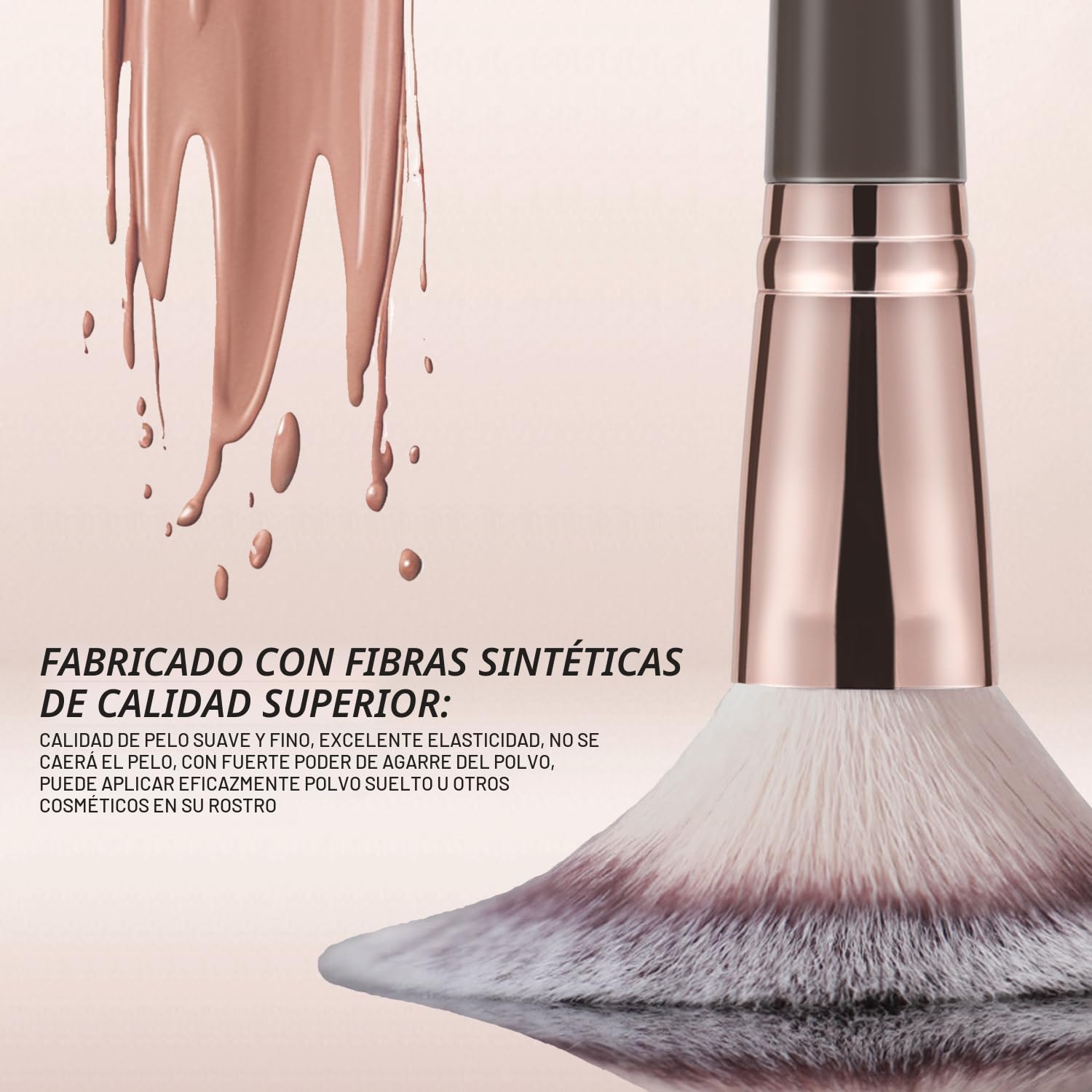 BROCHA DE MAQUILLAJE PARA BASE, DOBLE CORRECTOR Y BRONCEADOR - 2
