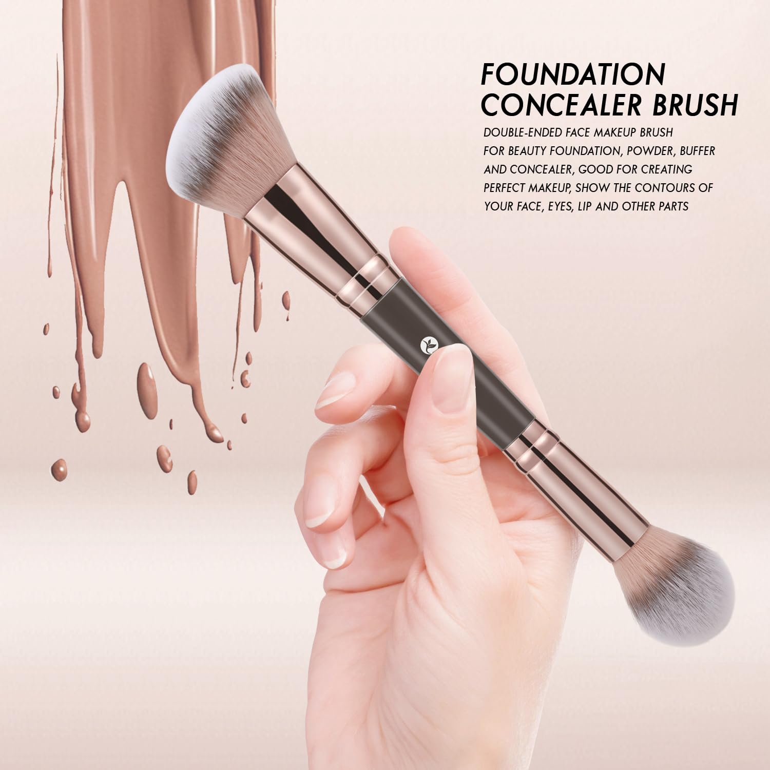 BROCHA DE MAQUILLAJE PARA BASE, DOBLE CORRECTOR Y BRONCEADOR - 3