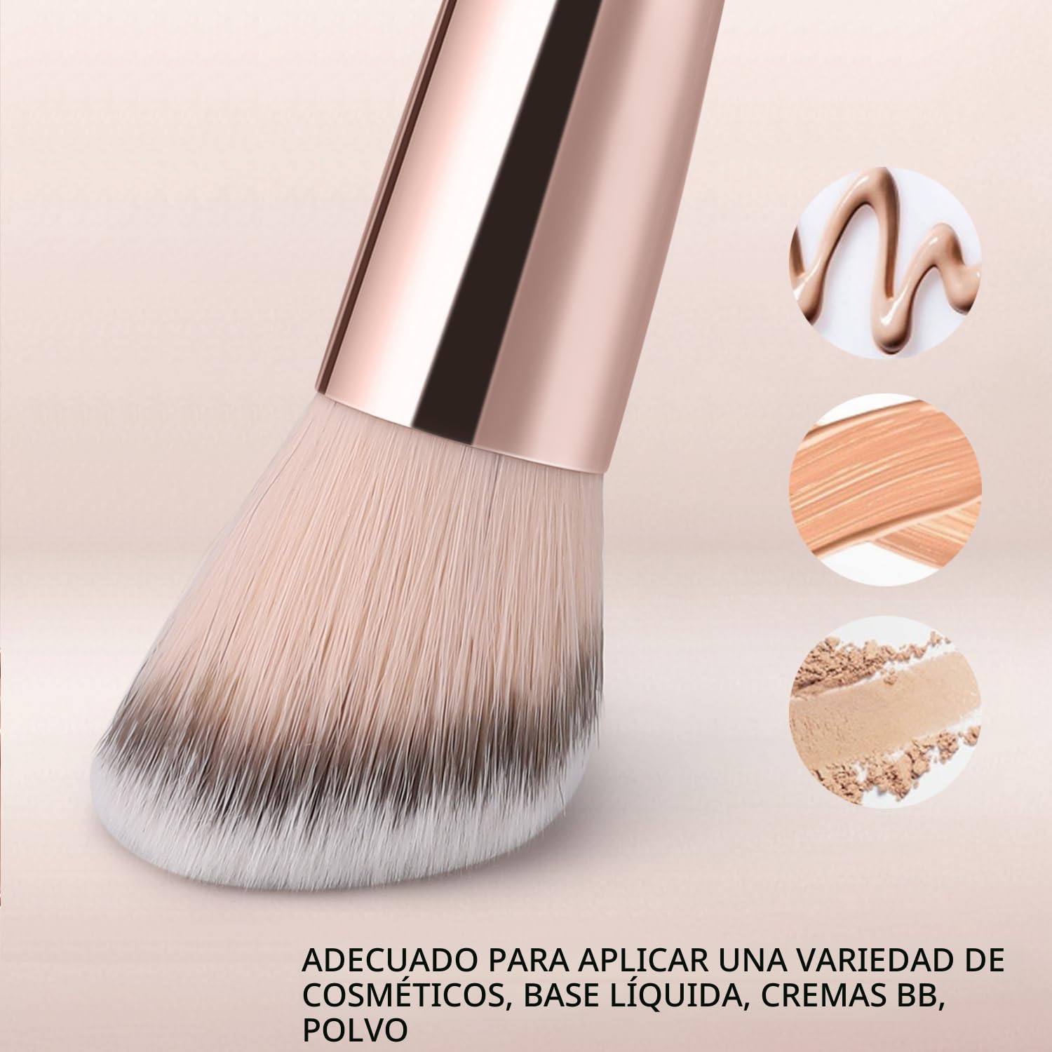 BROCHA DE MAQUILLAJE PARA BASE, DOBLE CORRECTOR Y BRONCEADOR - 4