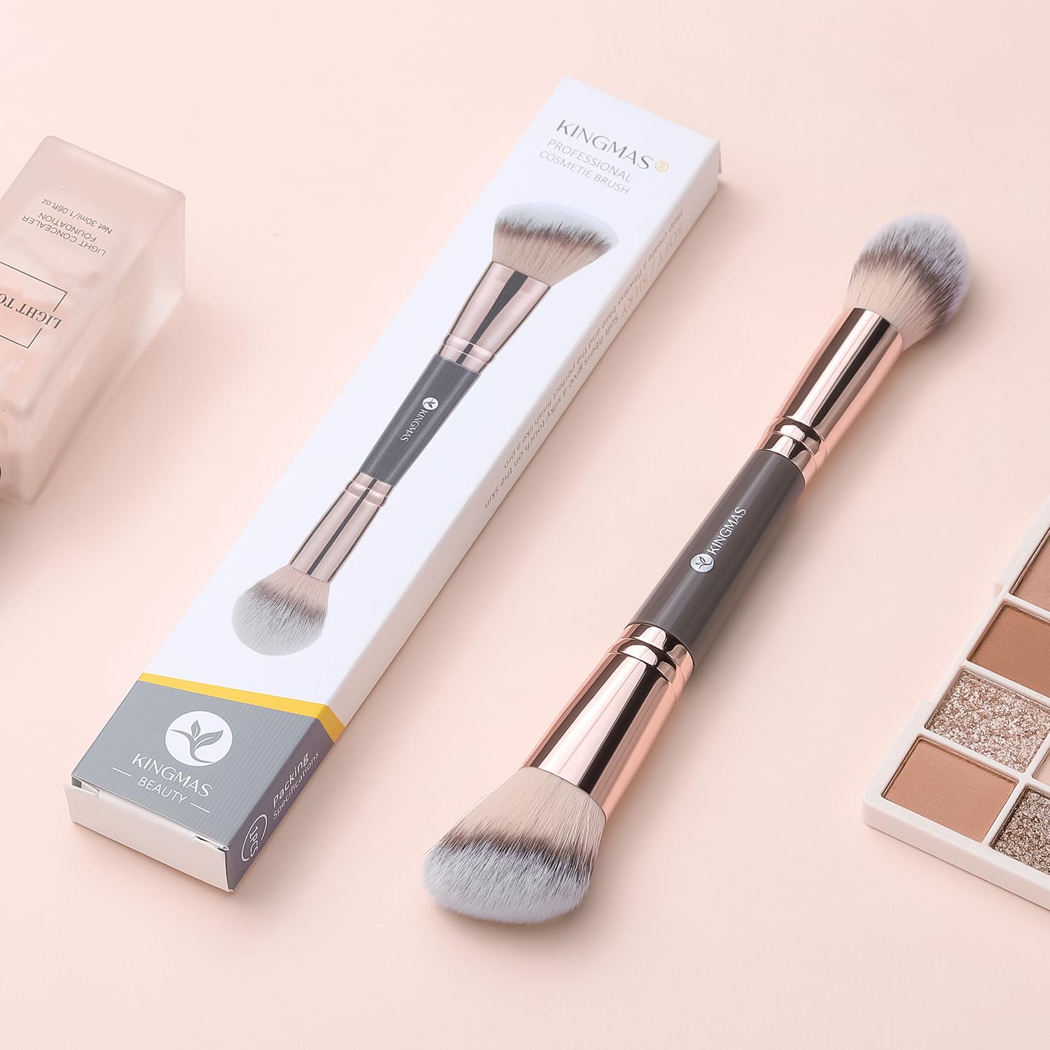 BROCHA DE MAQUILLAJE PARA BASE, DOBLE CORRECTOR Y BRONCEADOR - 7