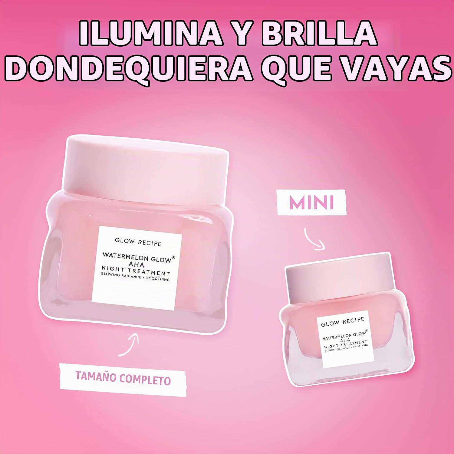 BRILLO GLOW RECIPE TRATAMIENTO NOCTURNO AHA CON BRILLO DE SANDÍA DE TAMAÑO VIAJE, MÁSCARA DE REJUVENECIMIENTO NOCTURNO - 7