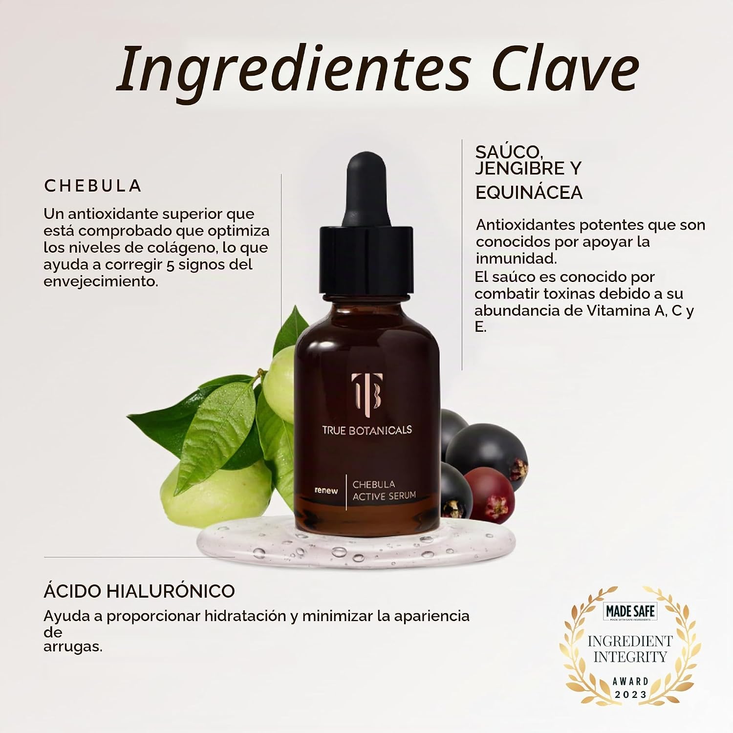 TRUE BOTANICALS CHEBULA ACTIVE SÉRUM FACIAL CONCENTRADO SUERO FACIAL ANTIENVEJECIMIENTO REDUCE LA APARIENCIA DE LÍNEAS FINAS - 5